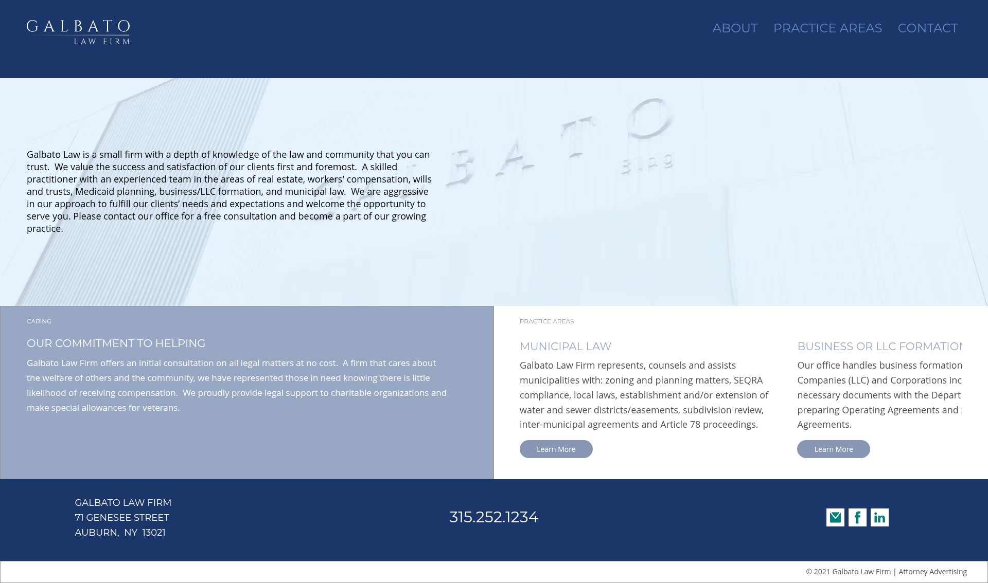 Screenshot of www.galbatolaw.com