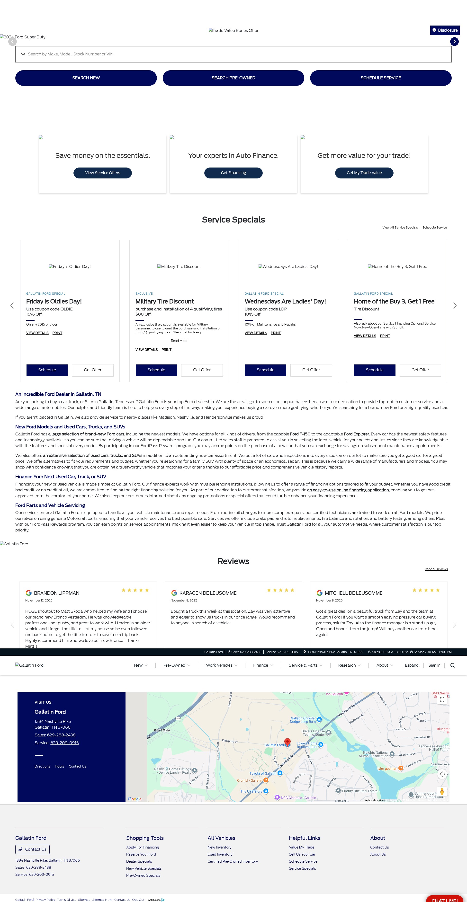 Screenshot of www.gallatinford.com