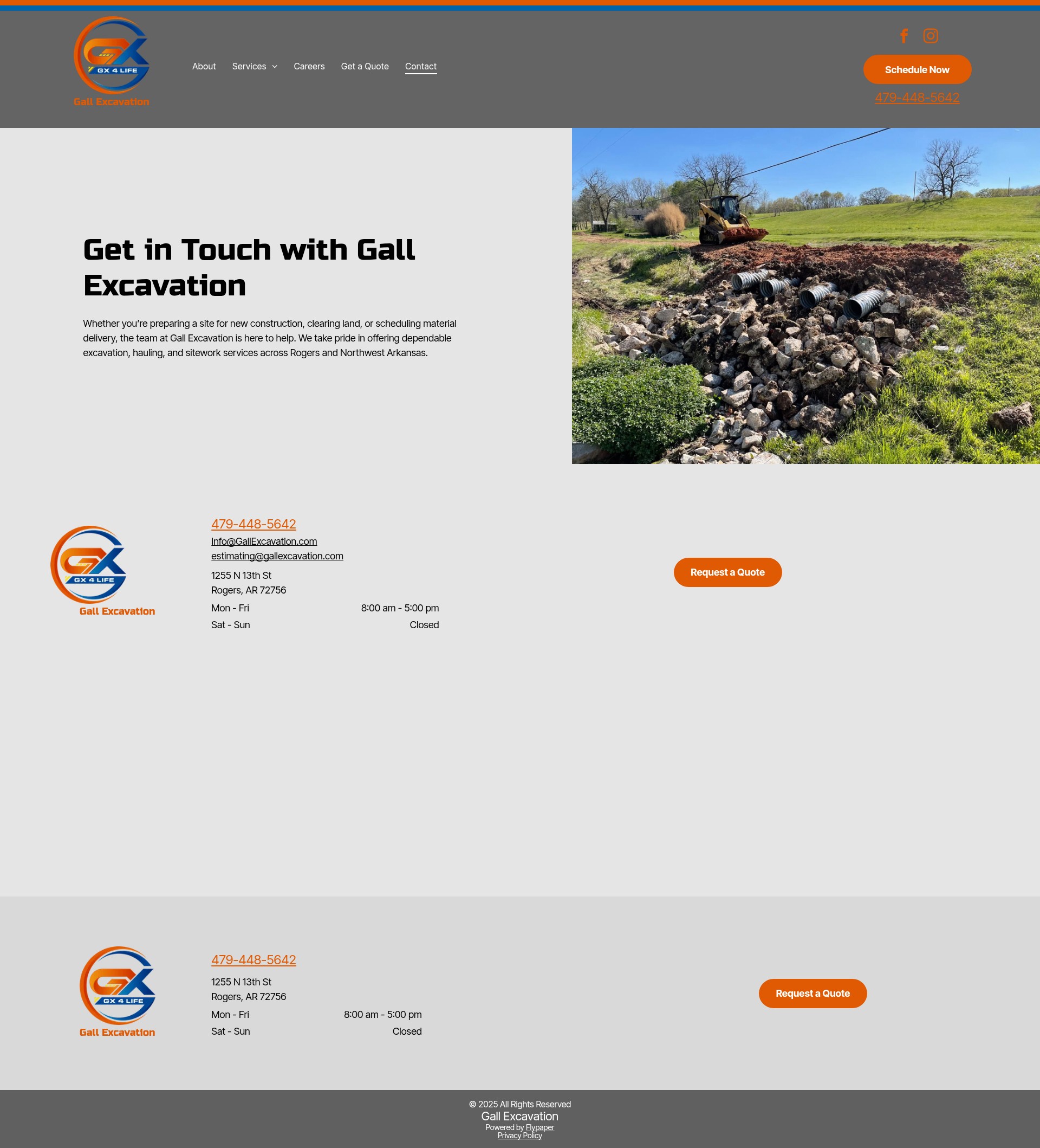 Screenshot of www.gallexcavation.com