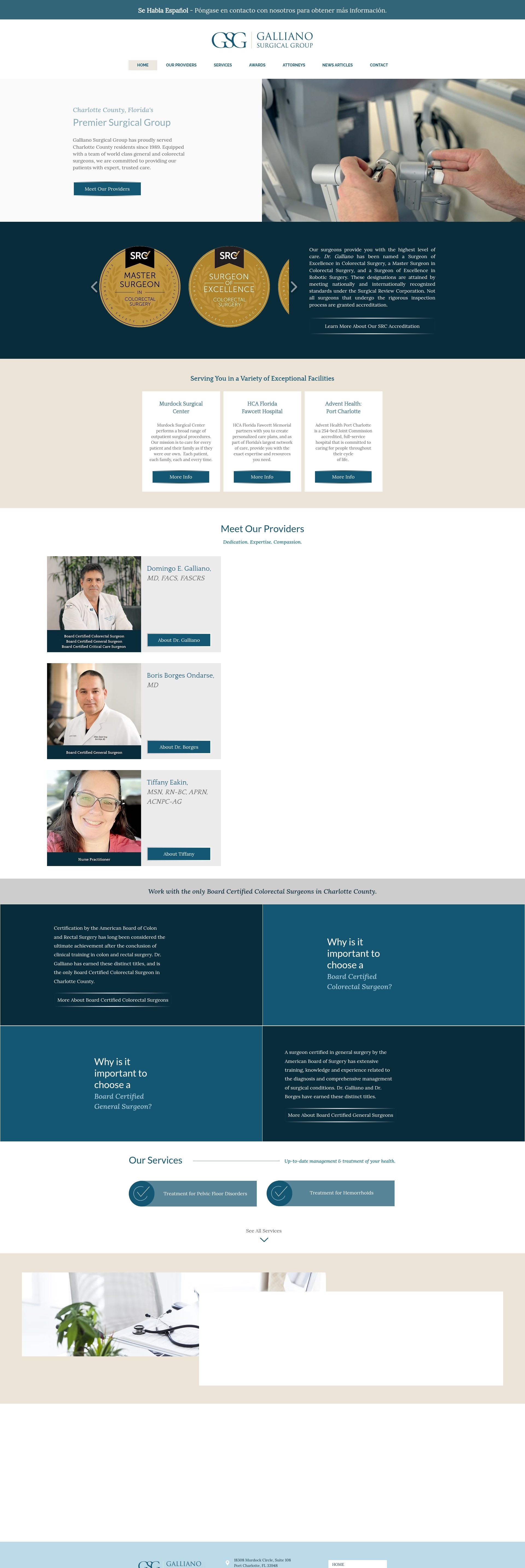 Screenshot of www.gallianosurgery.com