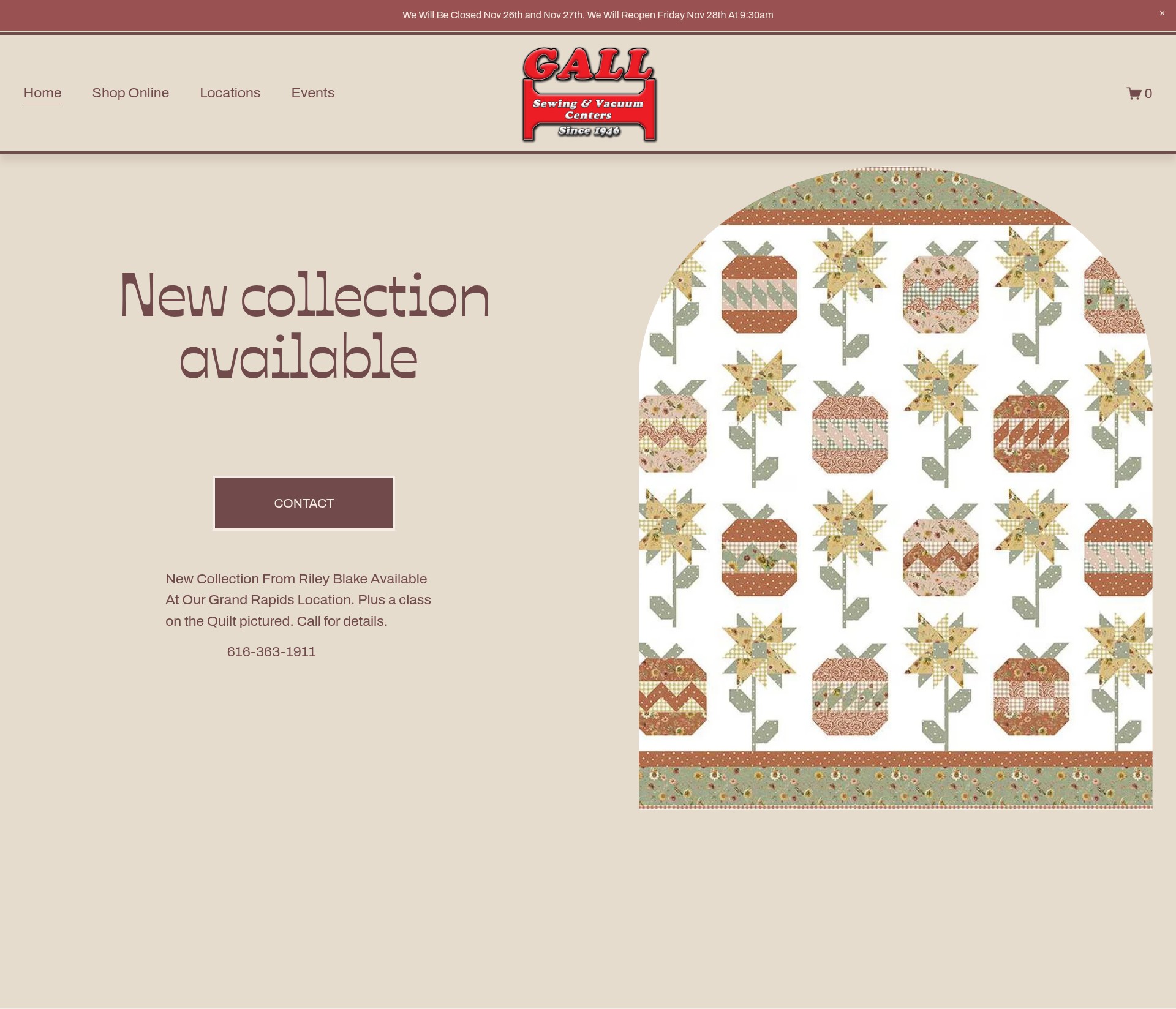 Screenshot of www.gallsewingvac.com