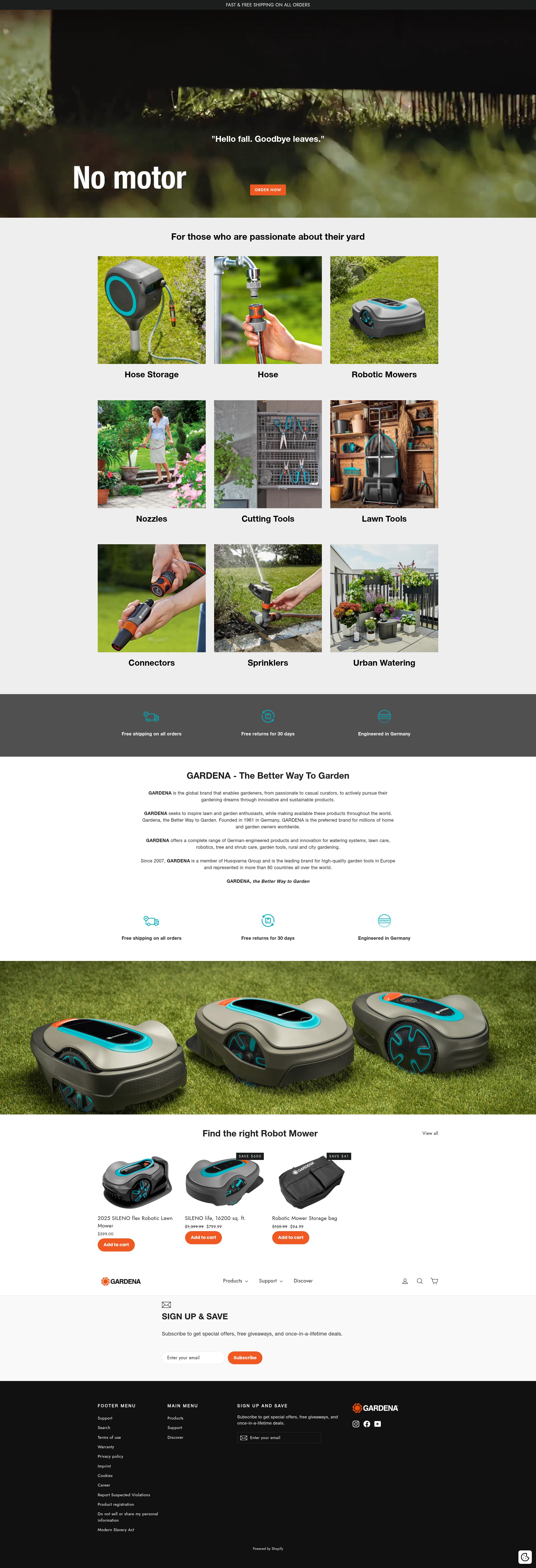 Screenshot of www.gardena.com