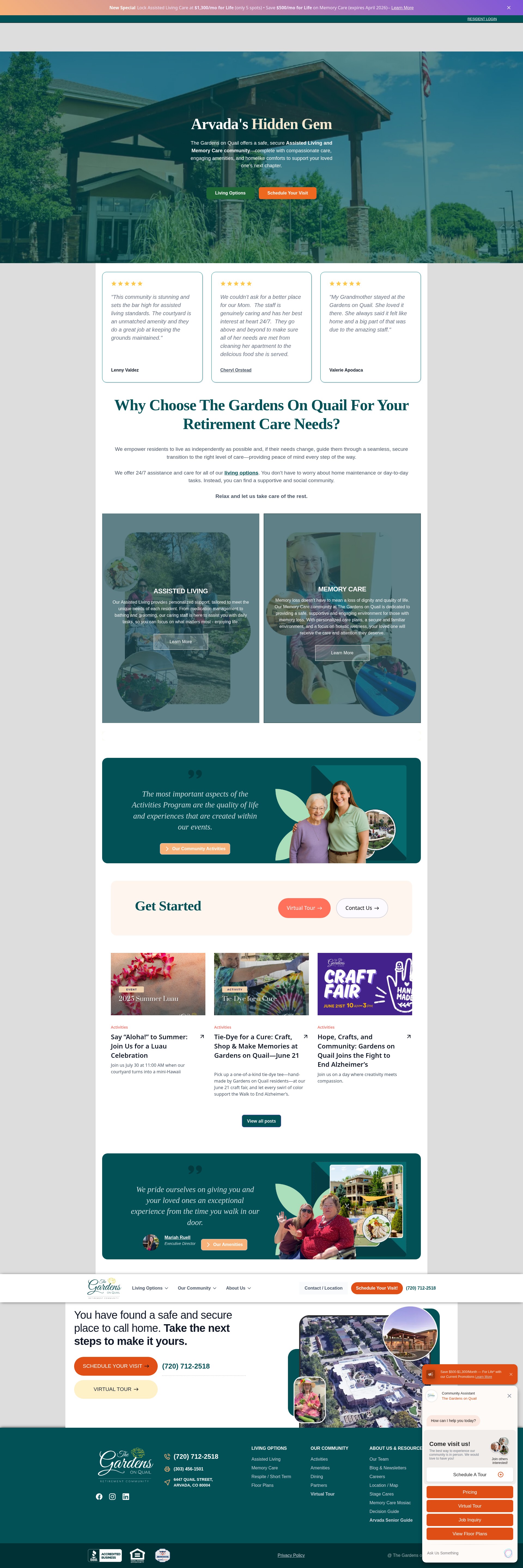 Screenshot of www.gardensonquail.com