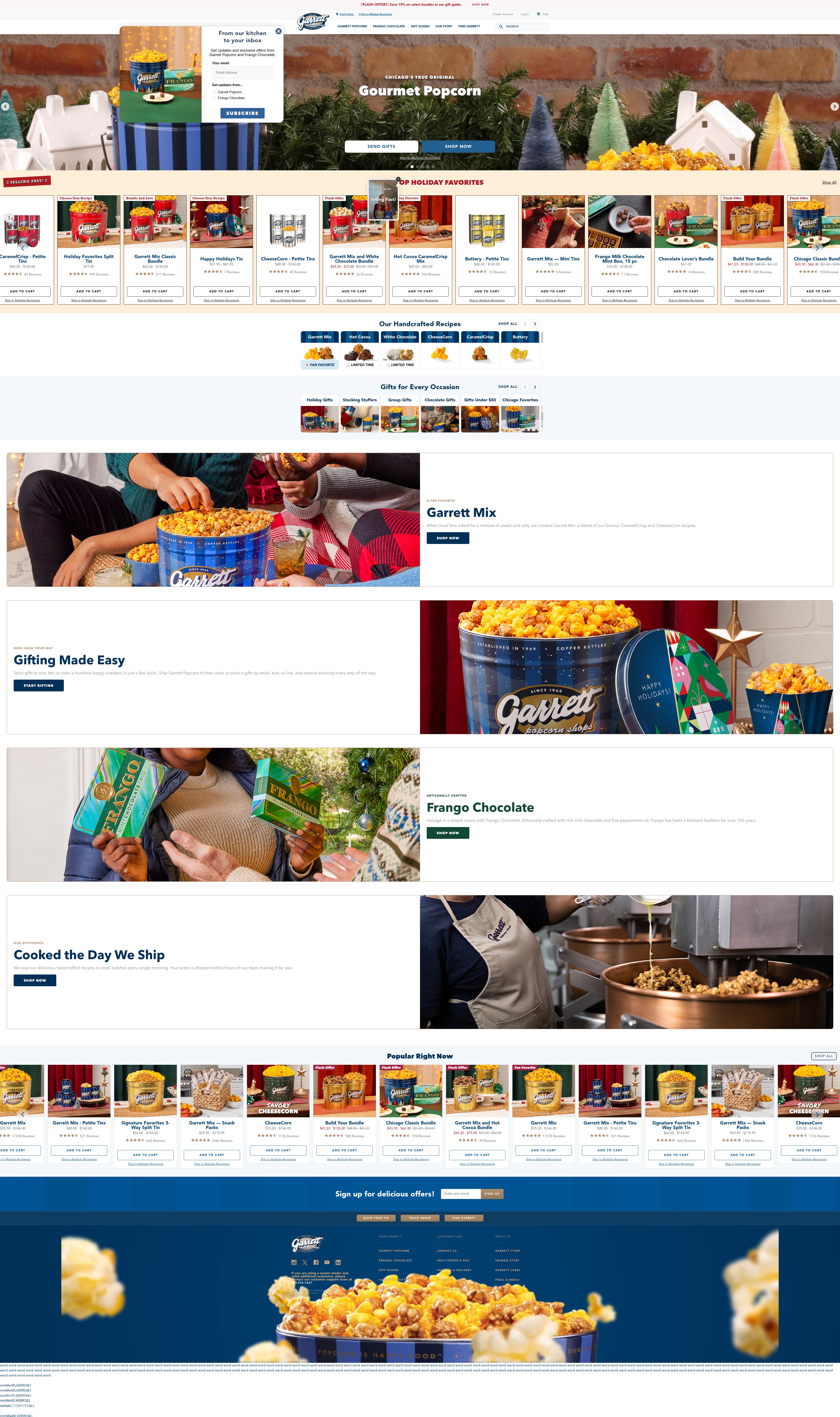 Screenshot of www.garrettpopcorn.com