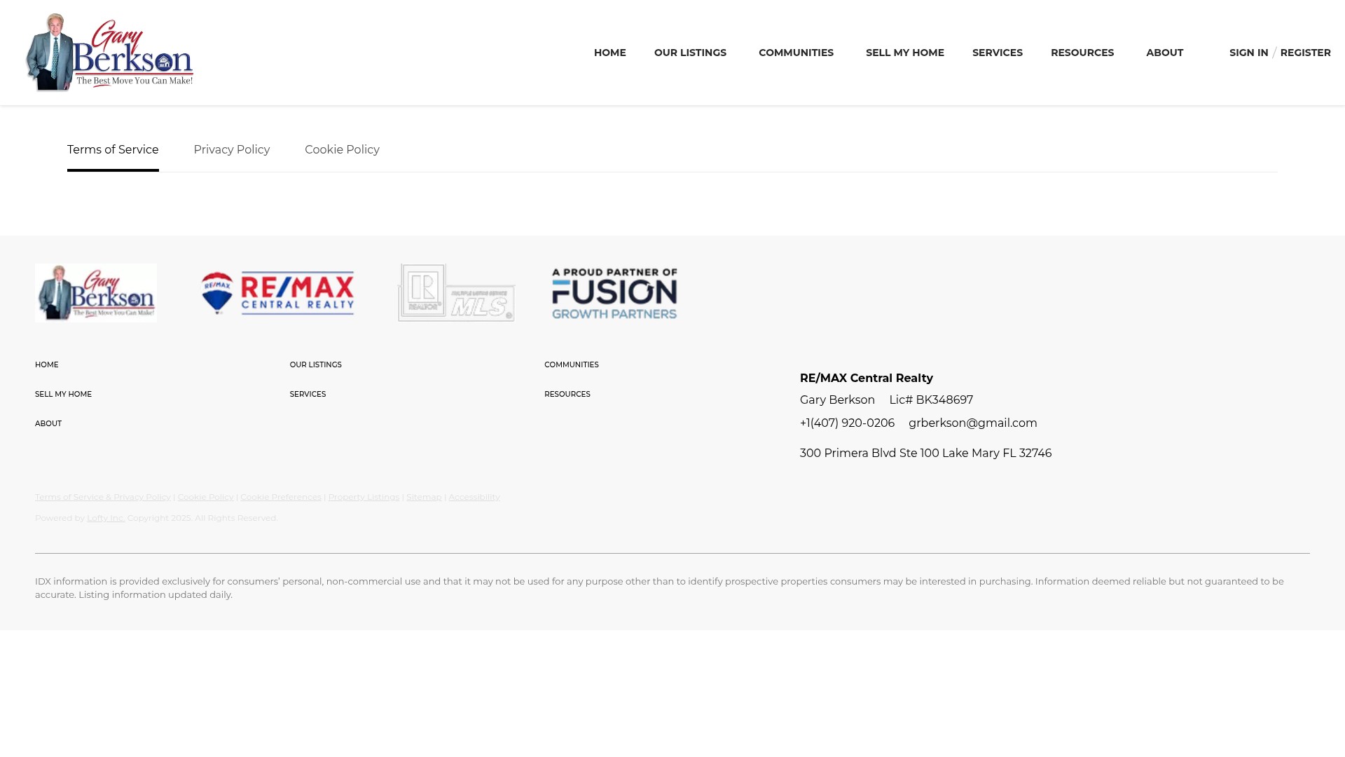 Screenshot of www.garyberkson.com