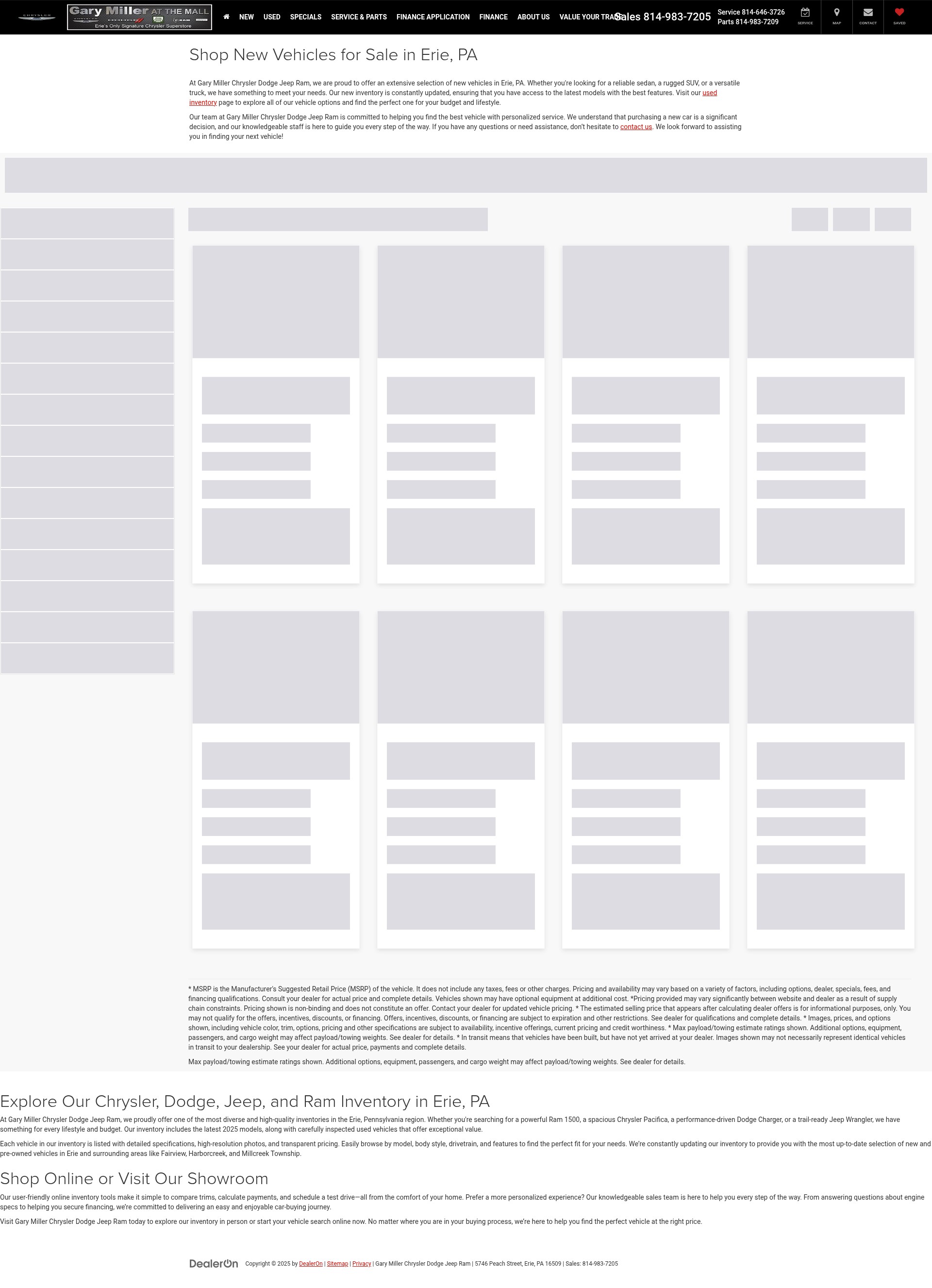 Screenshot of www.garymillerchryslerjeep.com