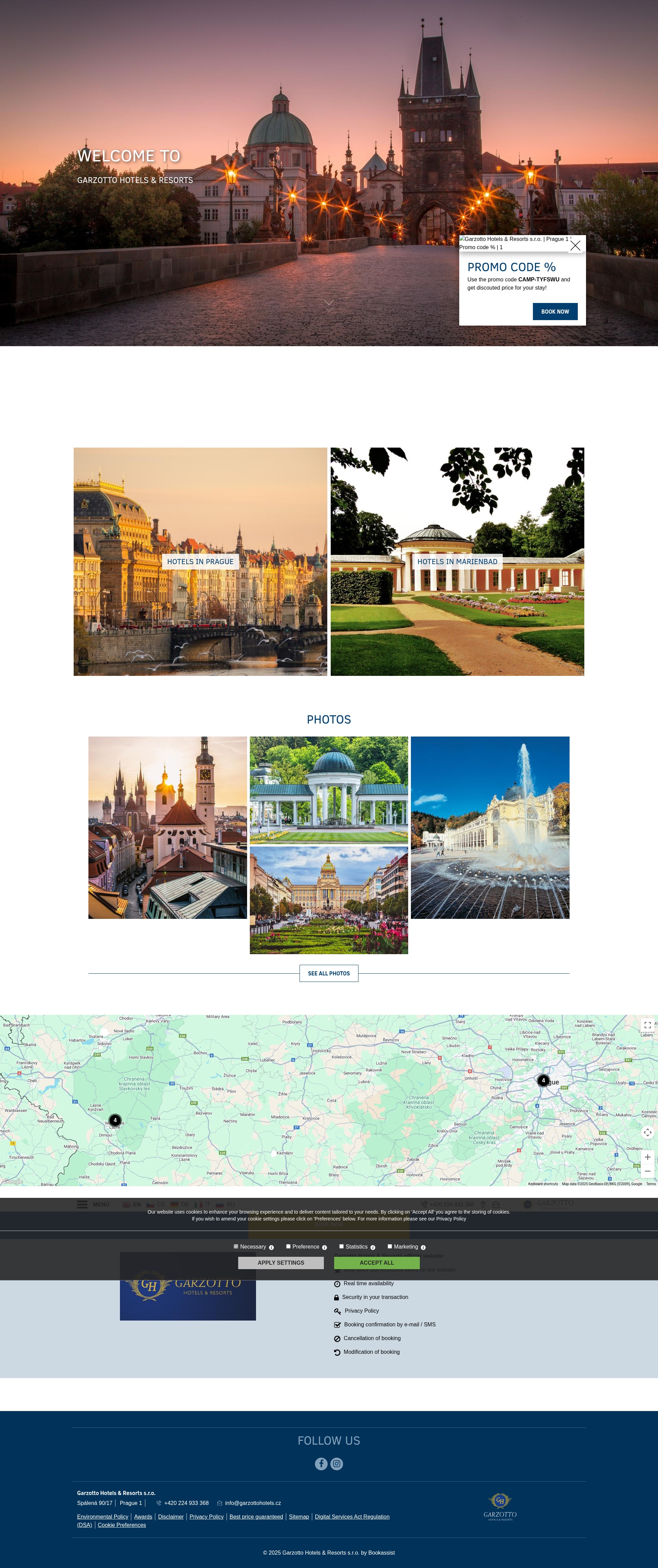 Screenshot of www.garzottohotels.cz