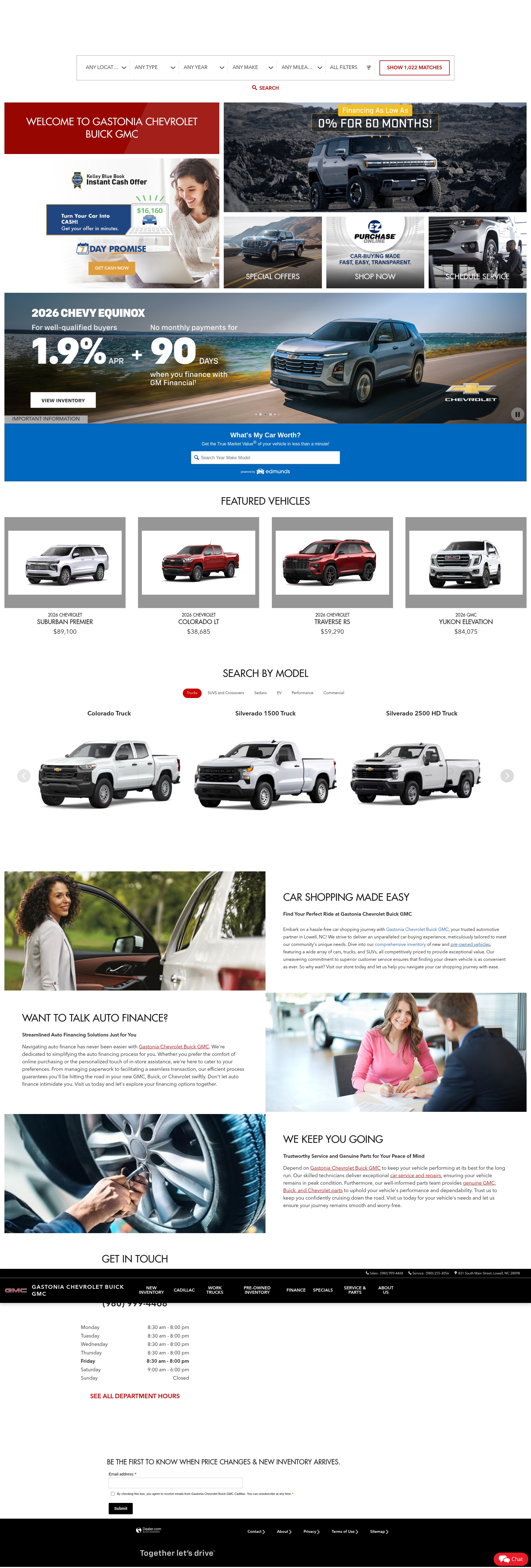 Screenshot of www.gastoniachevroletbuickgmc.com