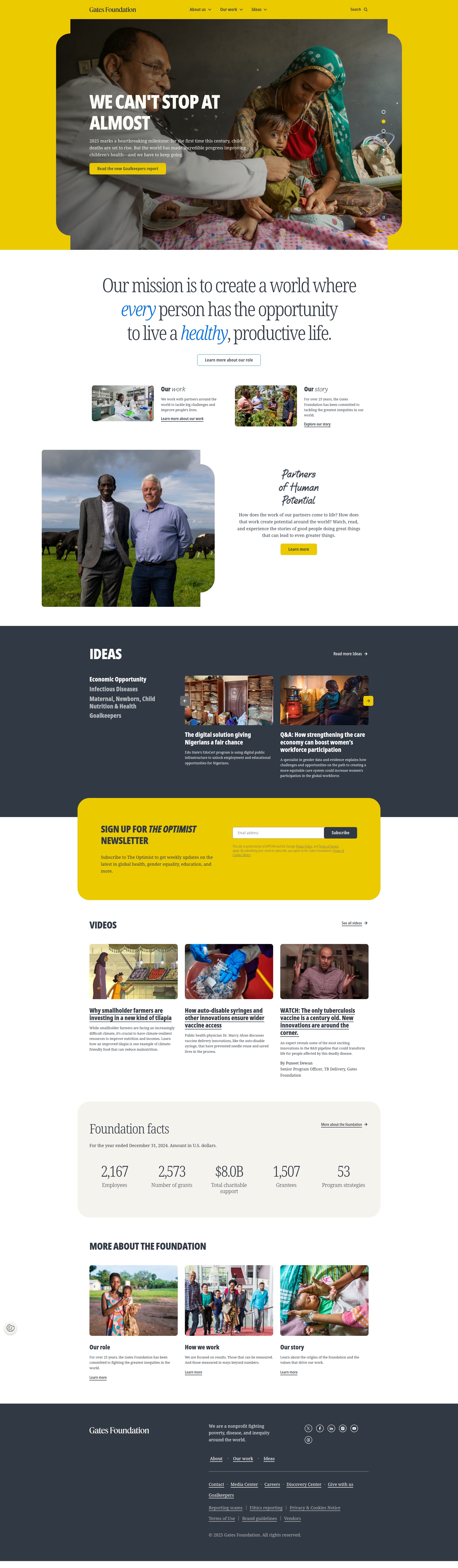 Screenshot of www.gatesfoundation.org