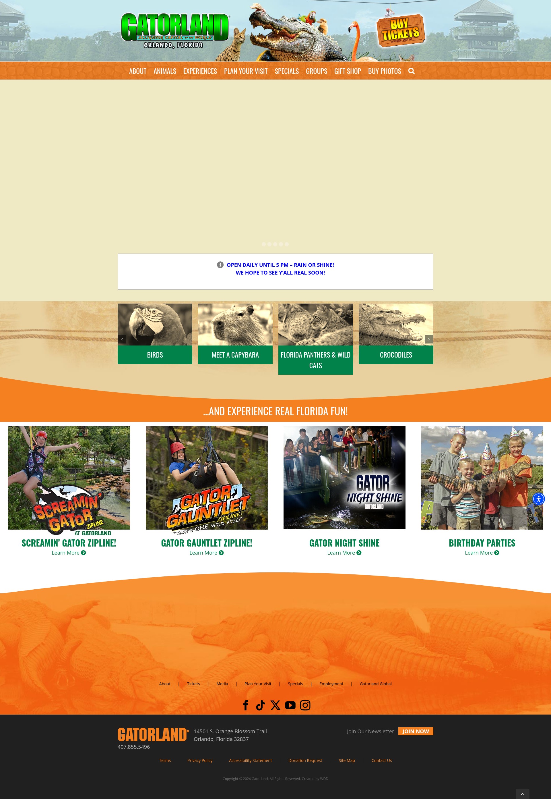 Screenshot of www.gatorland.com