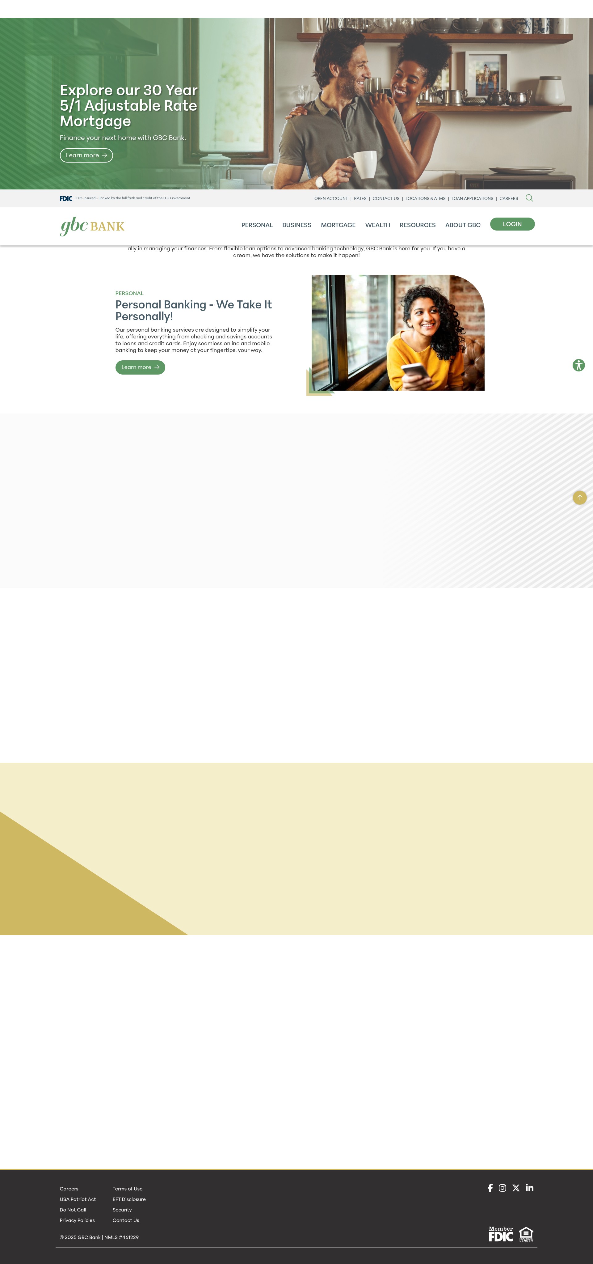 Screenshot of www.gbcbank.com