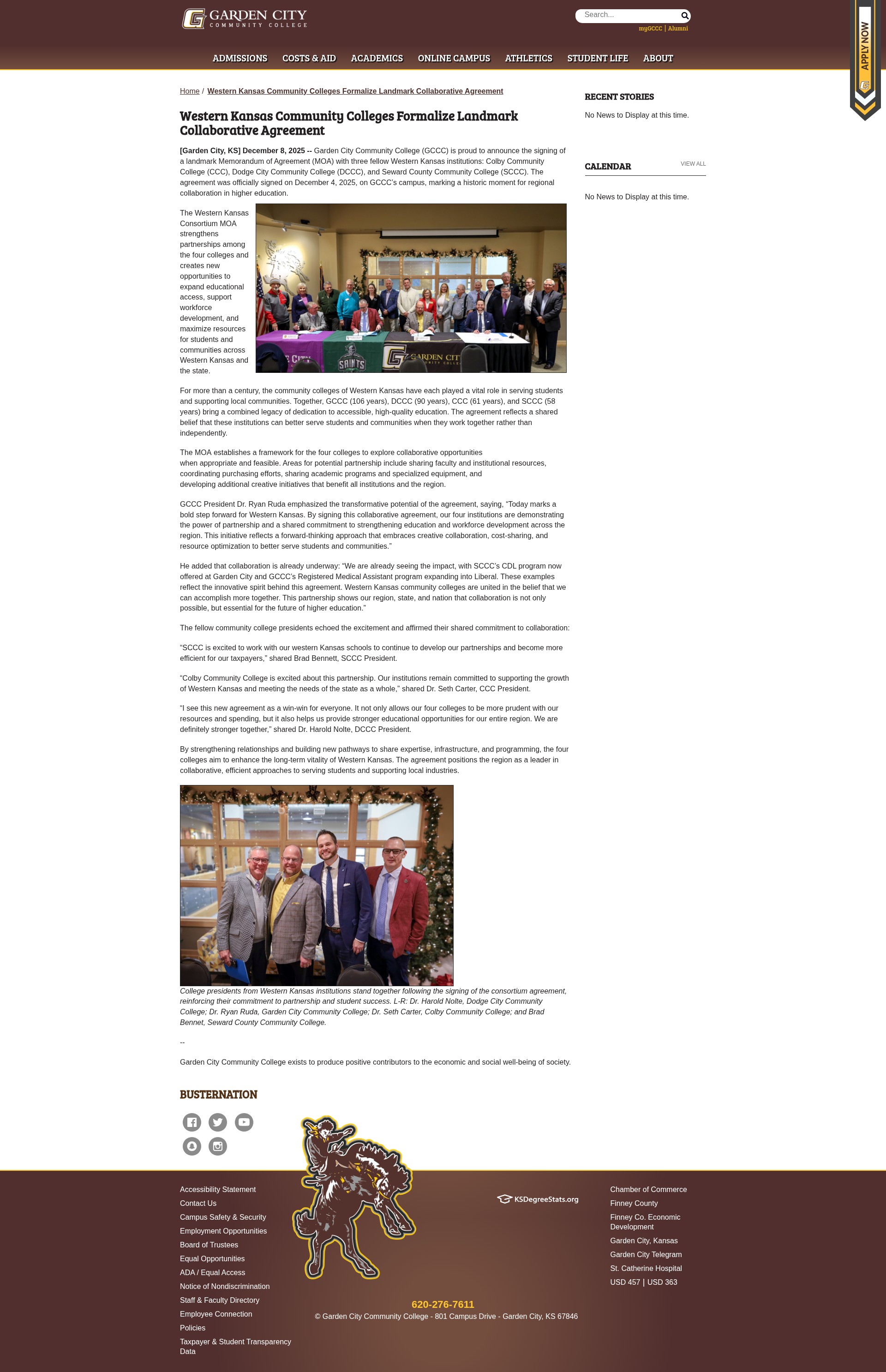 Screenshot of www.gcccks.edu