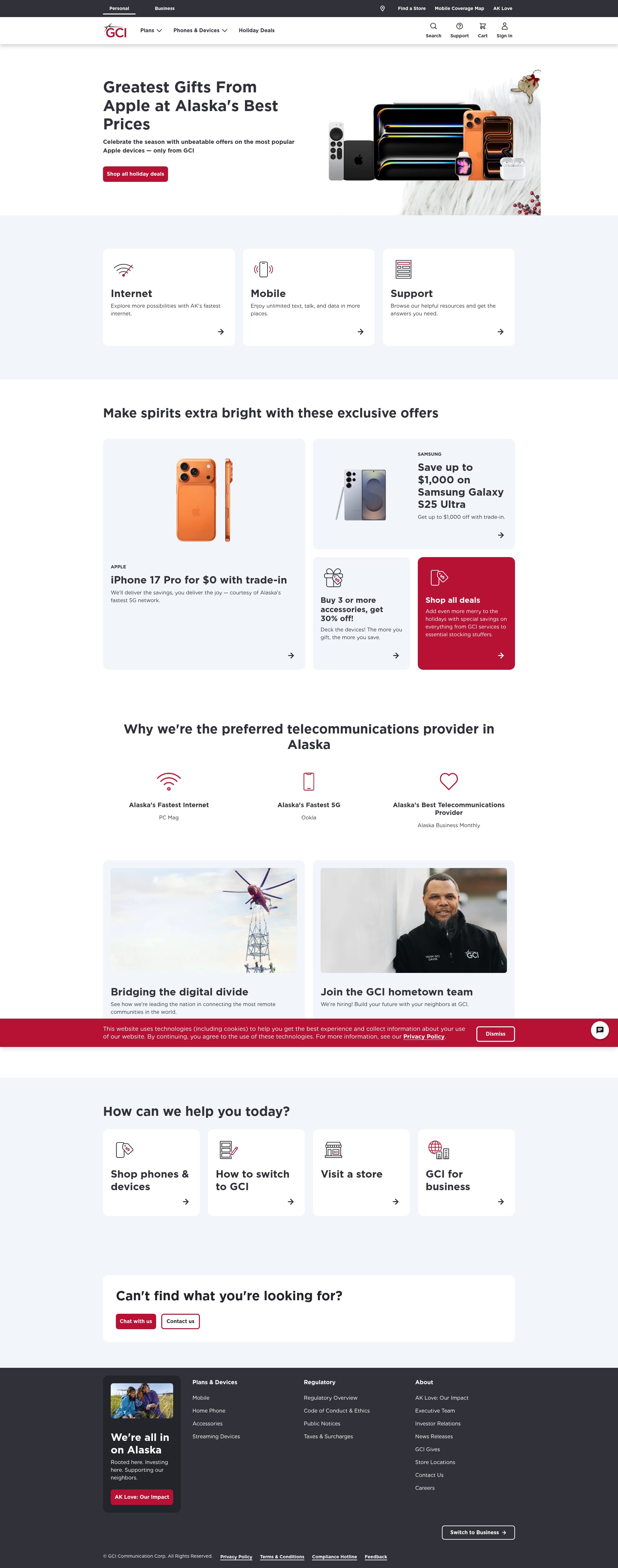 Screenshot of www.gci.com