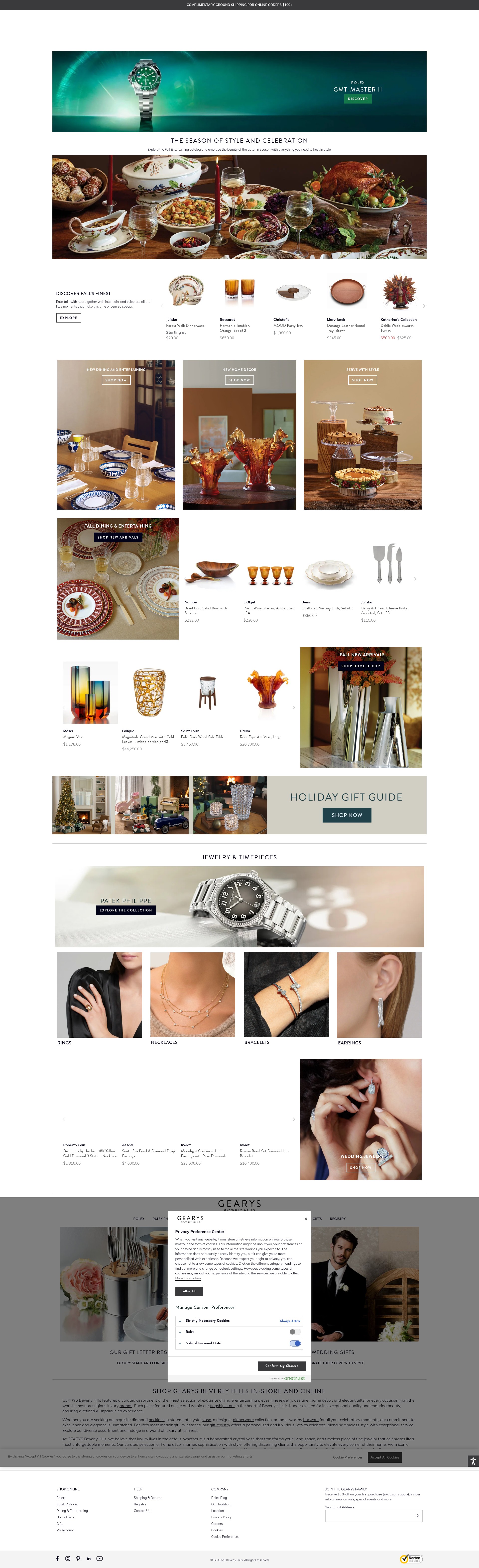 Screenshot of www.gearys.com