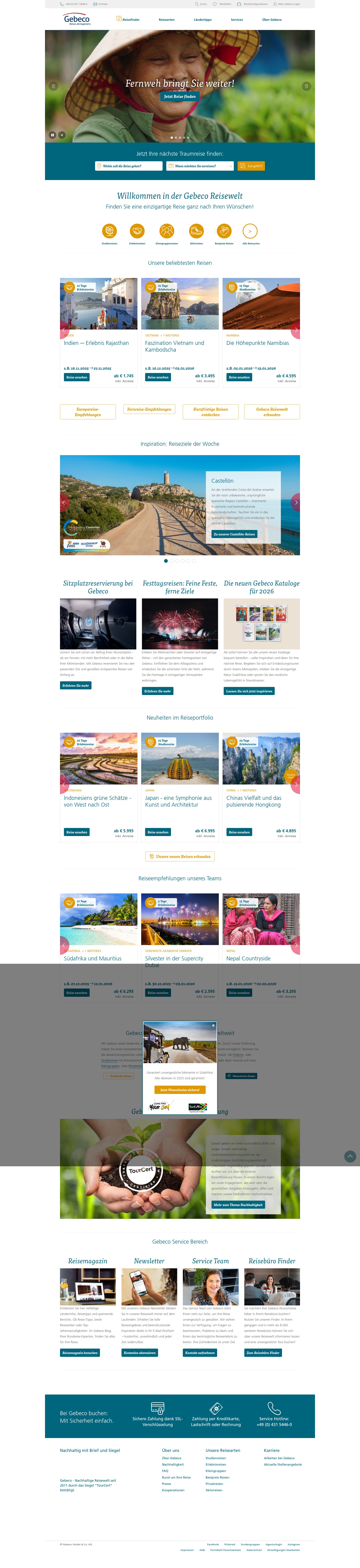 Screenshot of www.gebeco.de