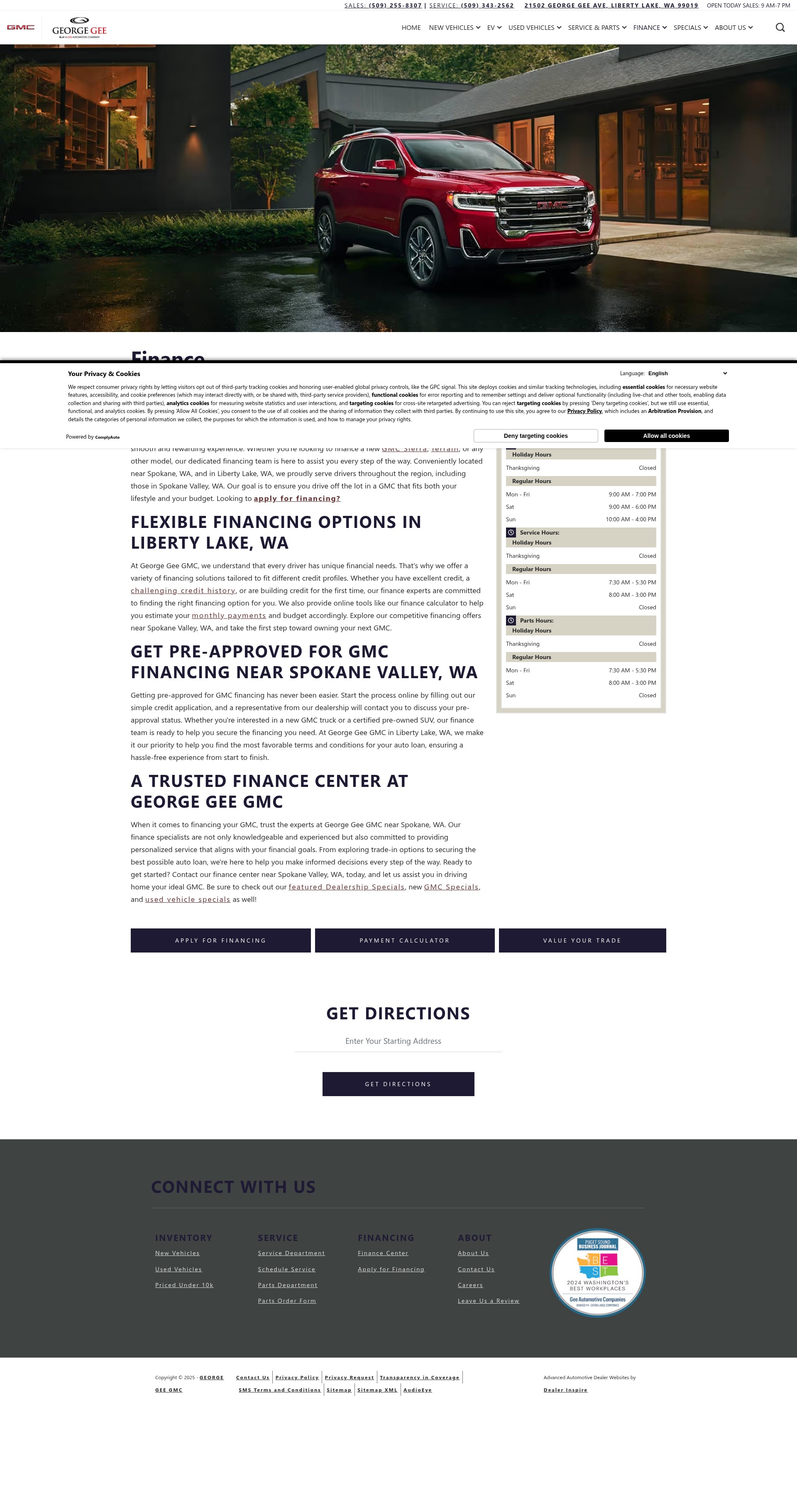 Screenshot of www.geegmc.com