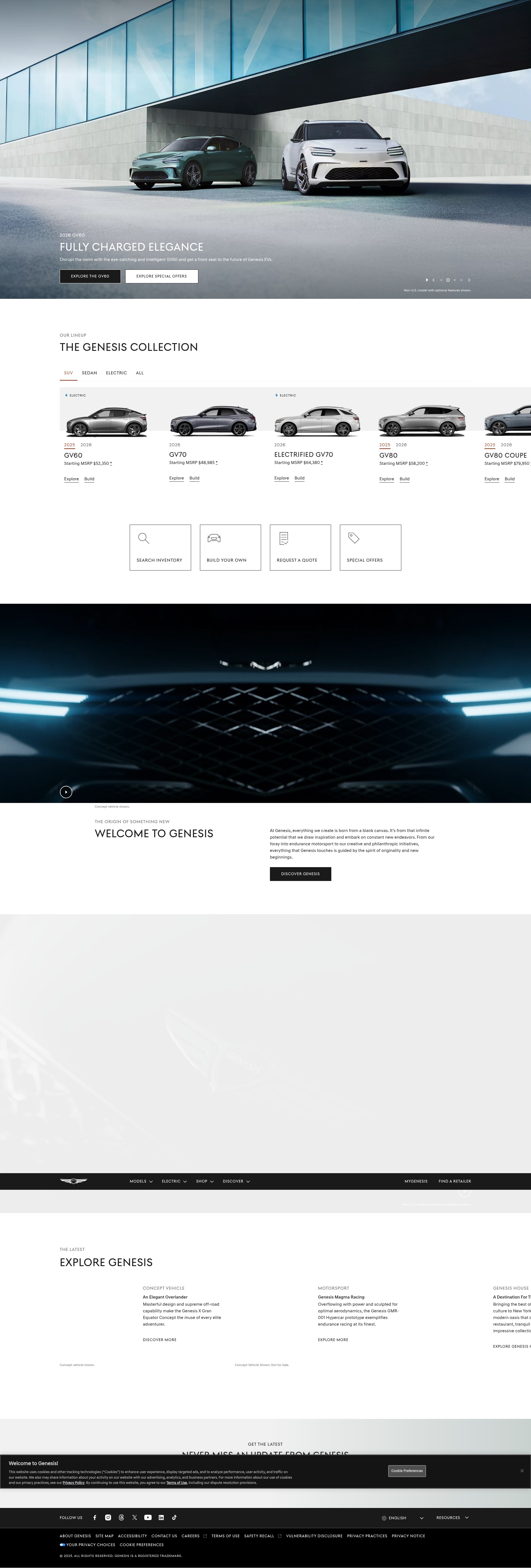 Screenshot of www.genesis.com