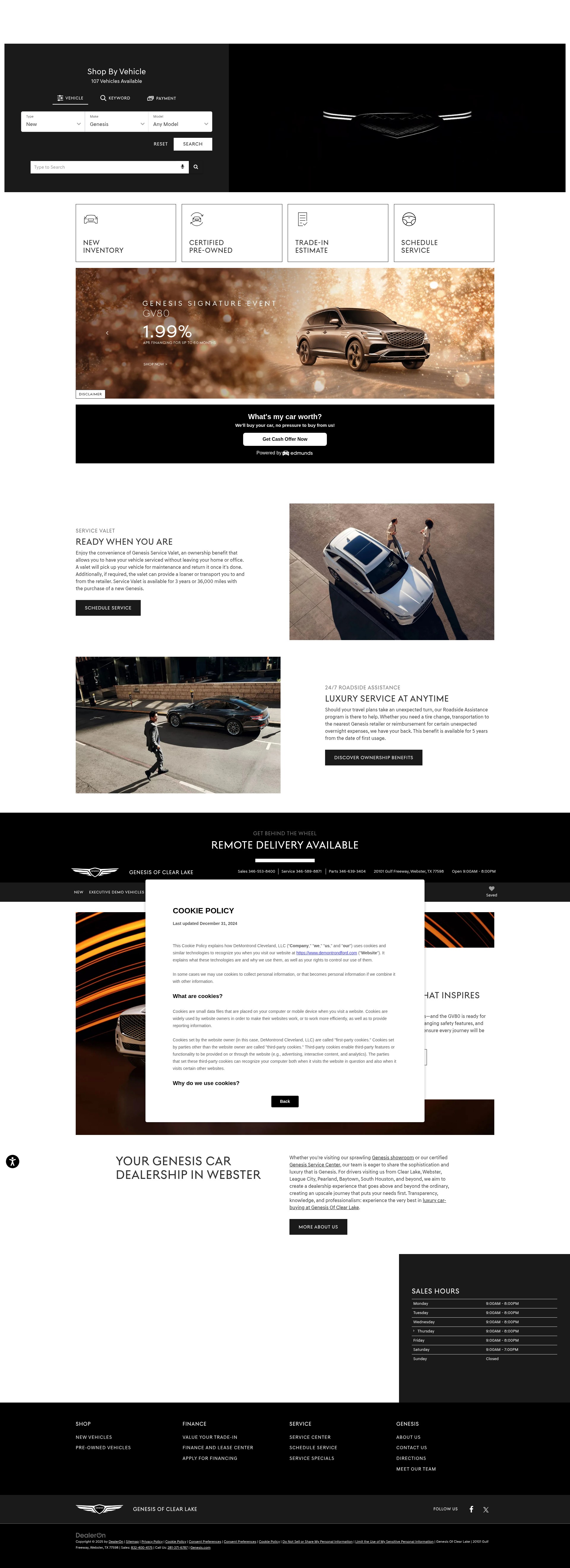 Screenshot of www.genesisofclearlake.com