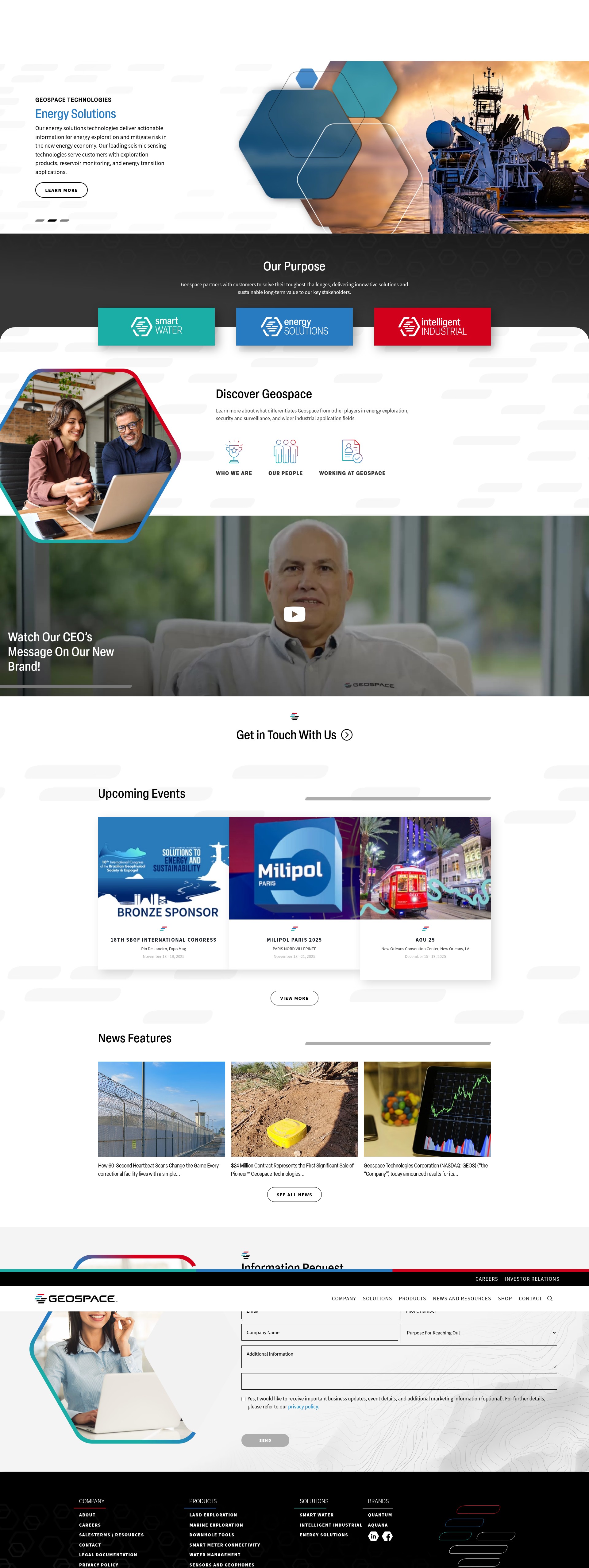 Screenshot of www.geospace.com