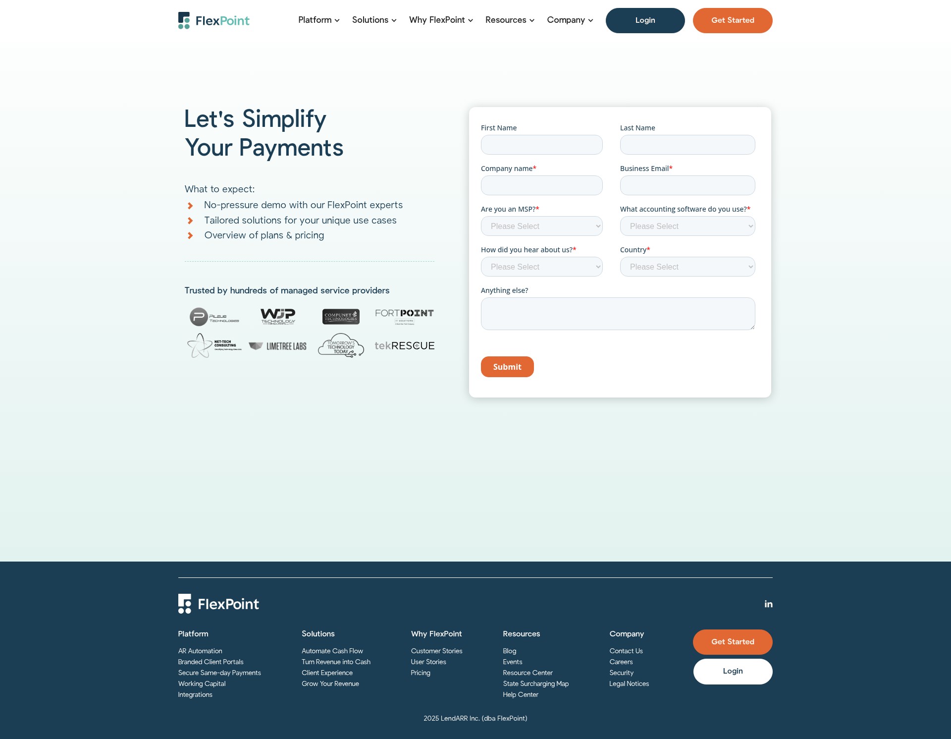 Screenshot of www.getflexpoint.com
