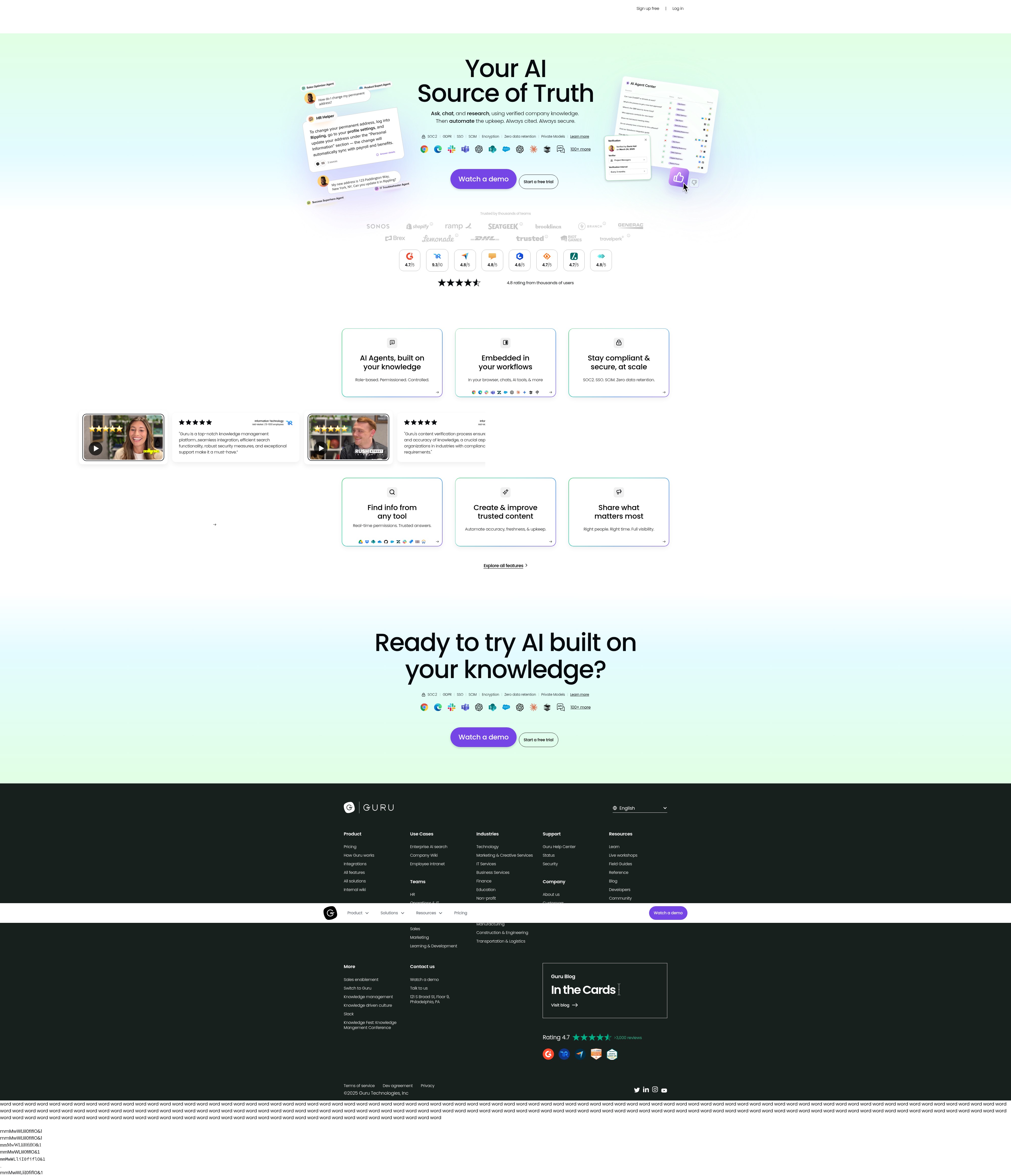 Screenshot of www.getguru.com