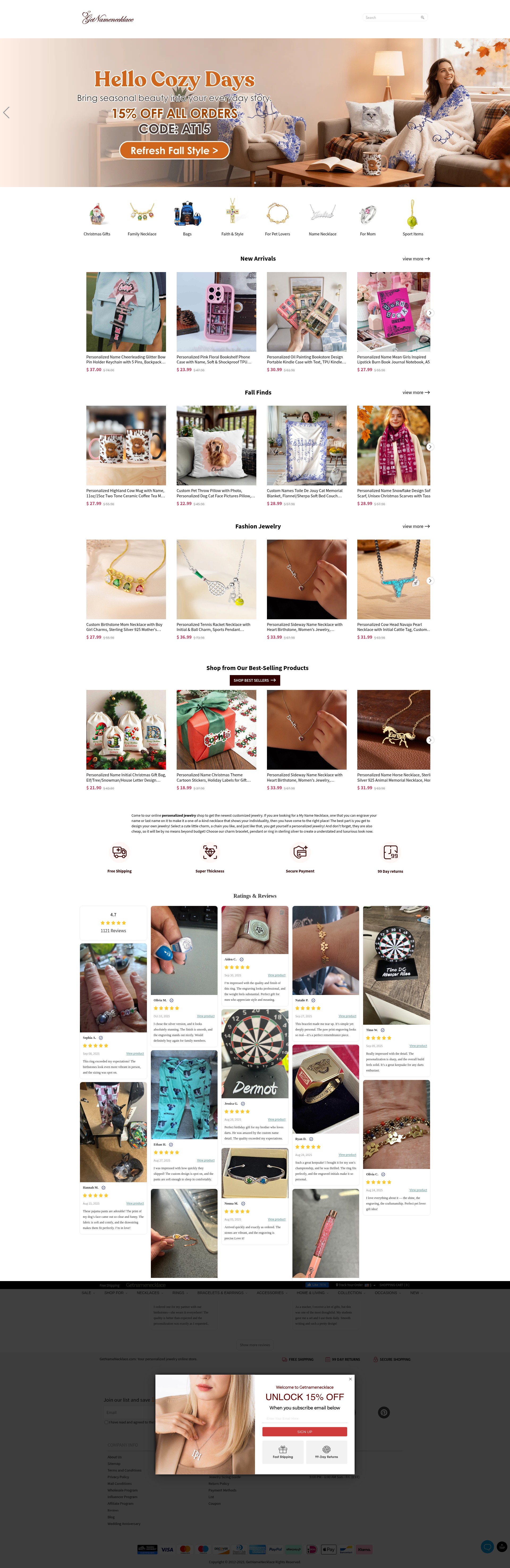 Screenshot of www.getnamenecklace.com