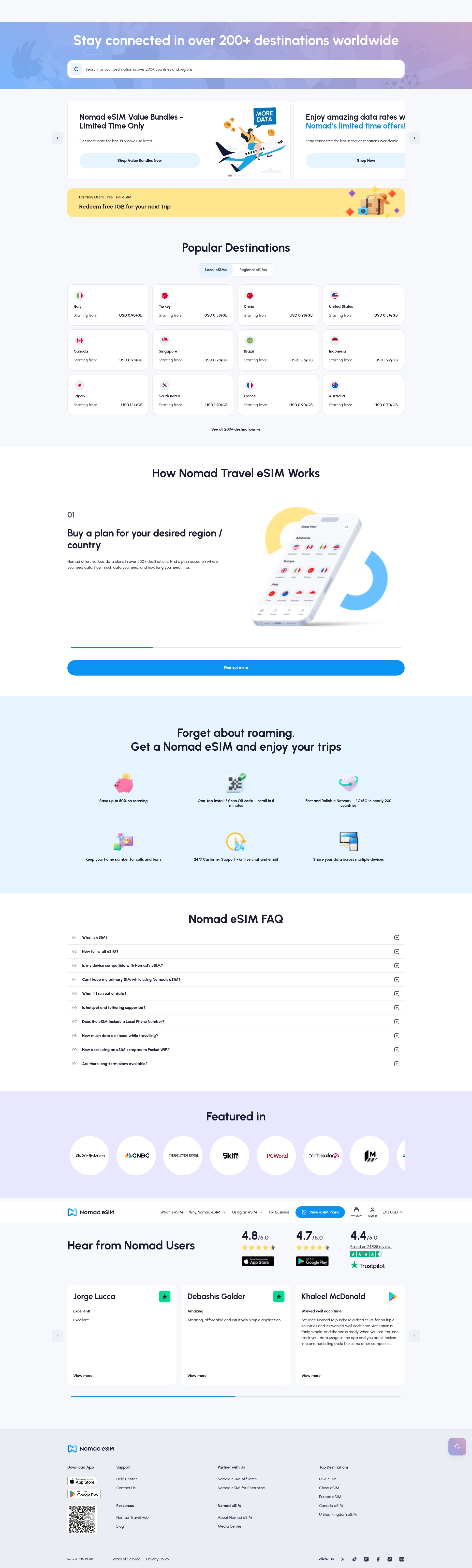 Screenshot of www.getnomad.app