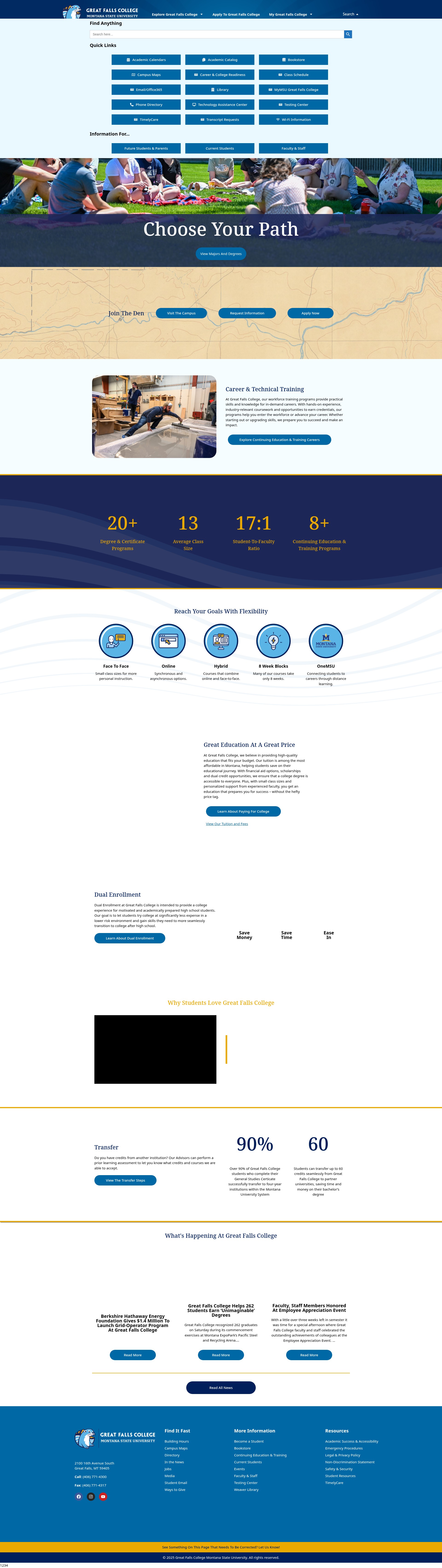 Screenshot of www.gfcmsu.edu