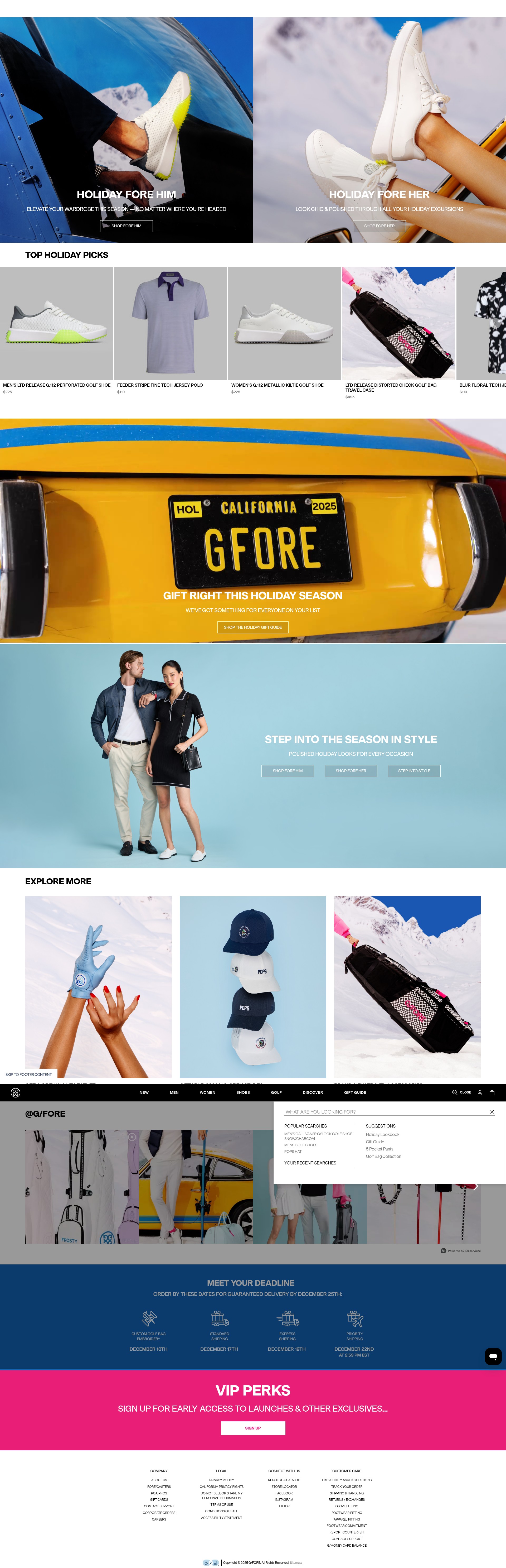 Screenshot of www.gfore.com