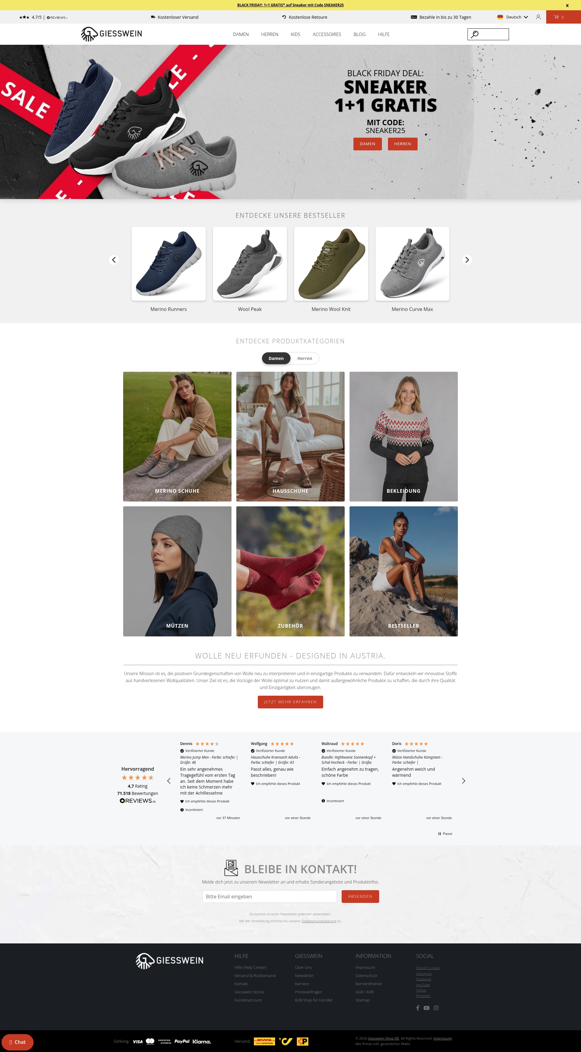 Screenshot of www.giesswein.com
