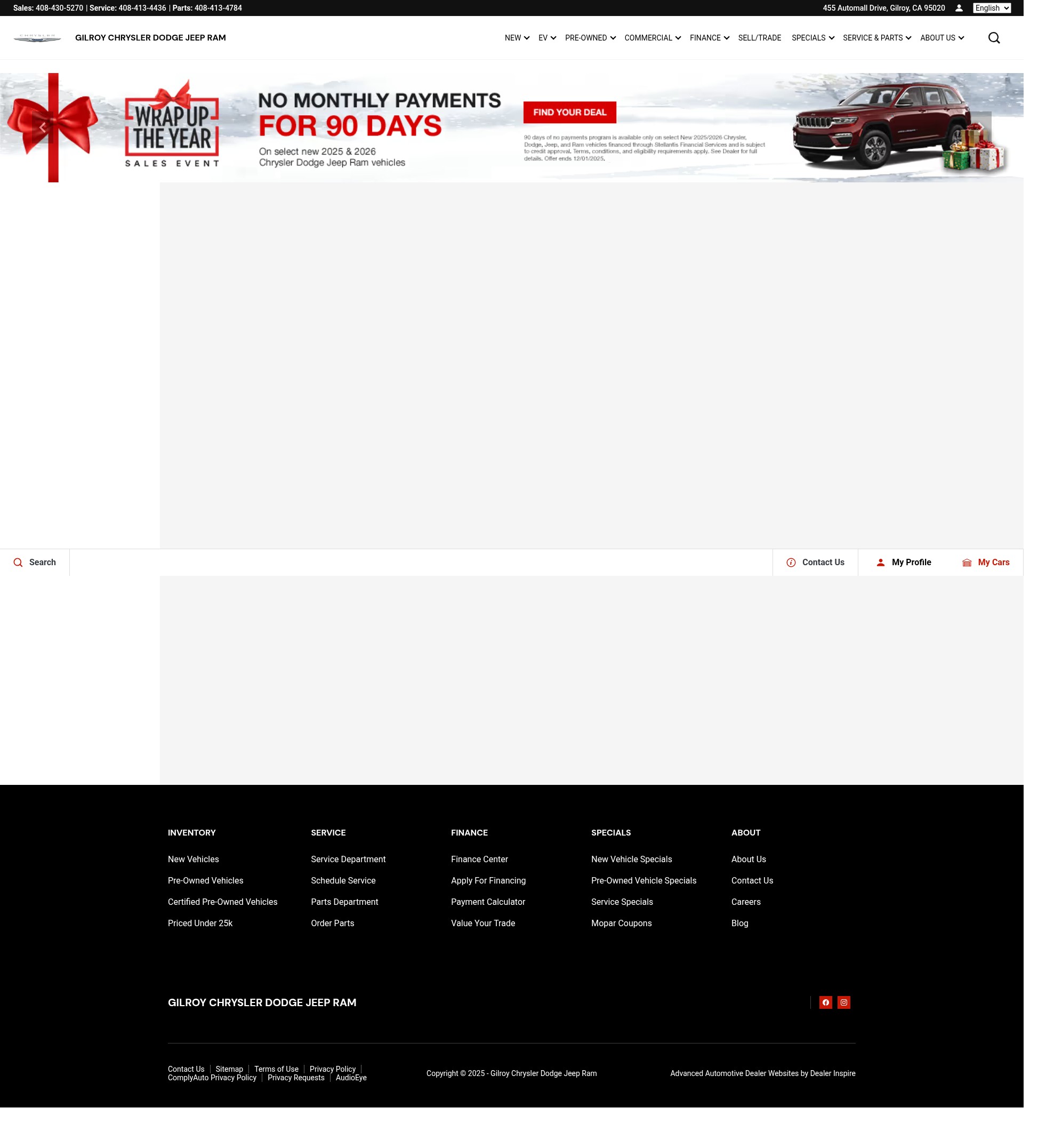 Screenshot of www.gilroycdjr.com