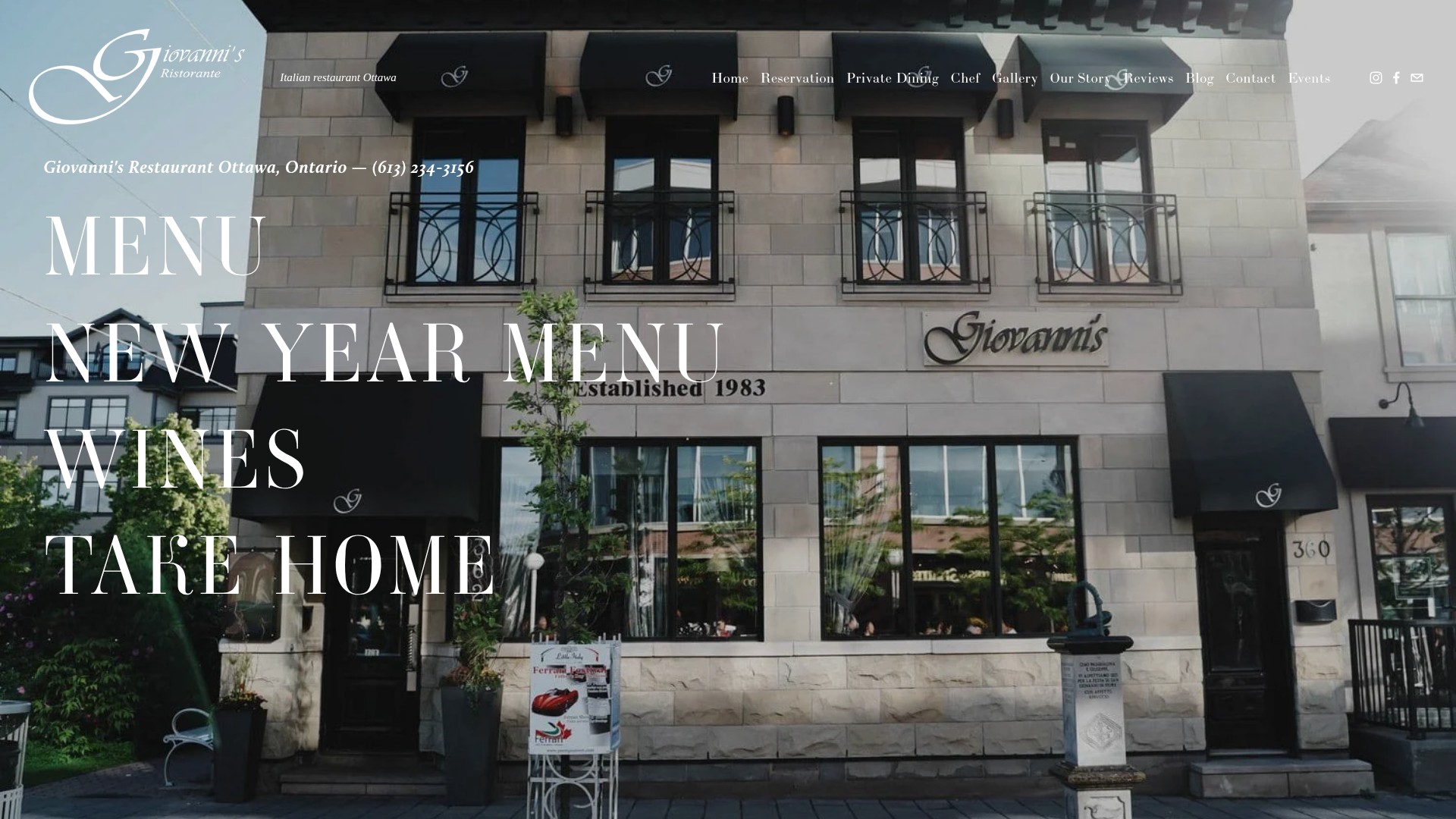 Screenshot of www.giovannis-restaurant.com
