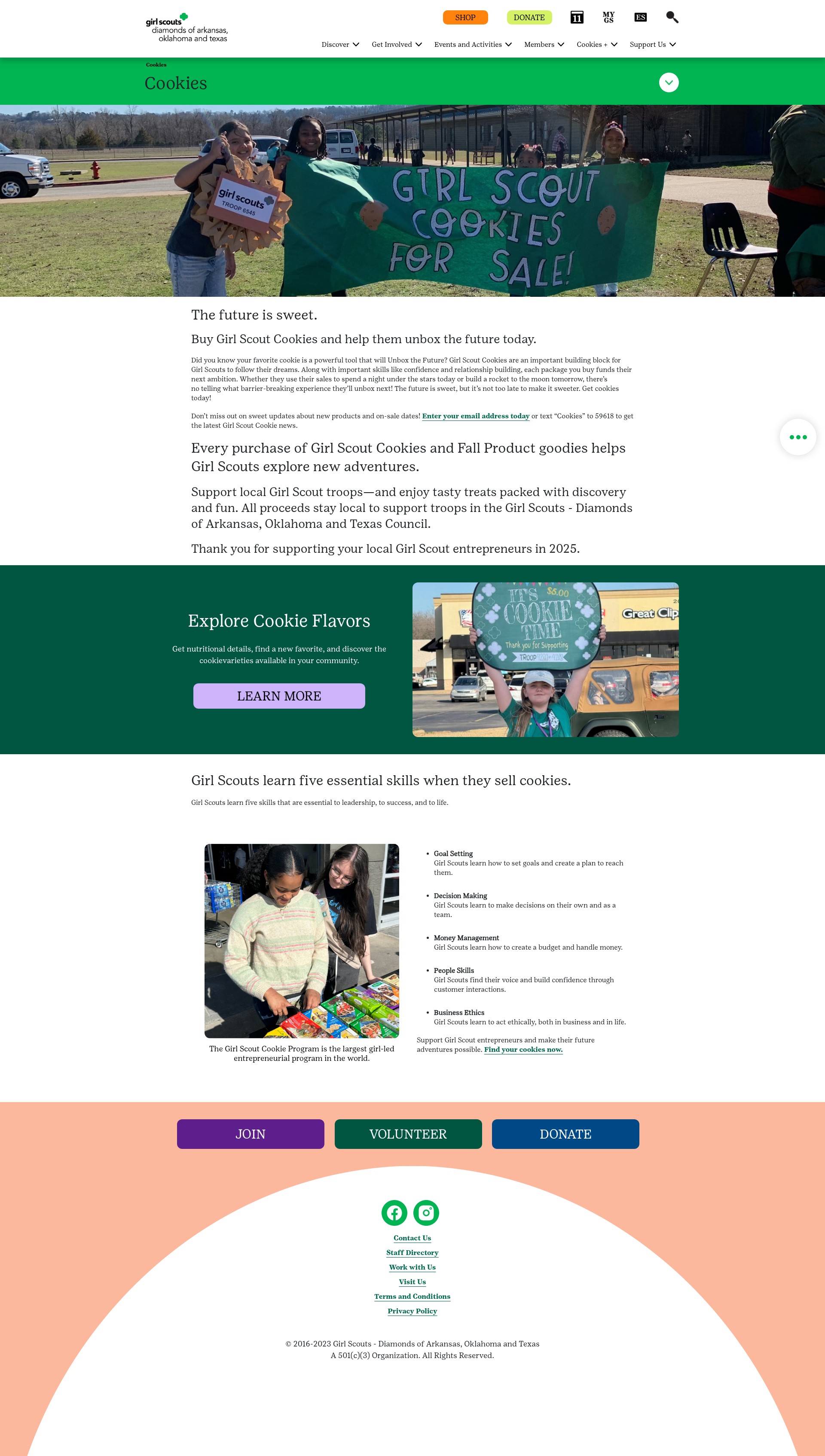 Screenshot of www.girlscoutsdiamonds.org