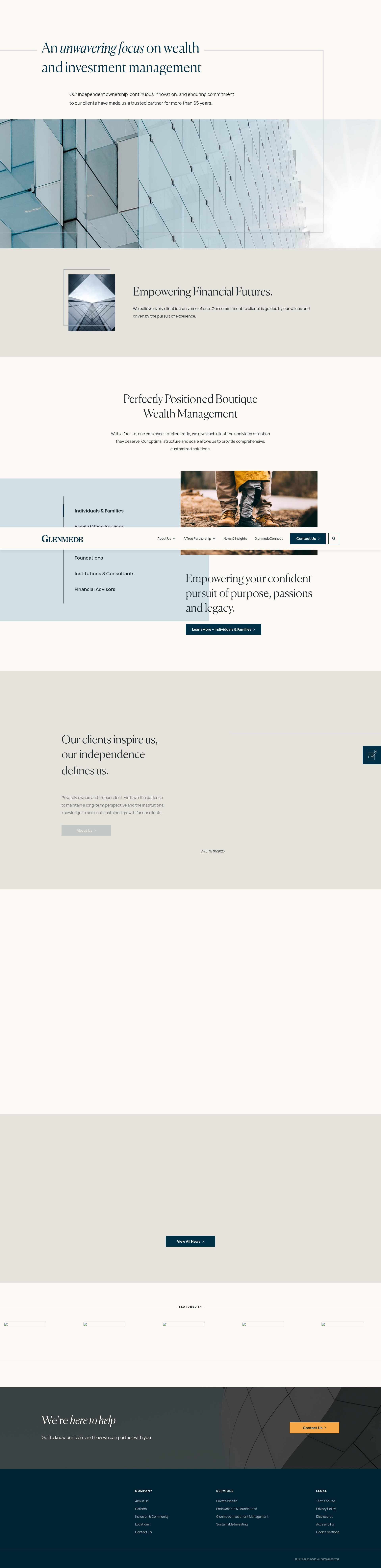 Screenshot of www.glenmede.com