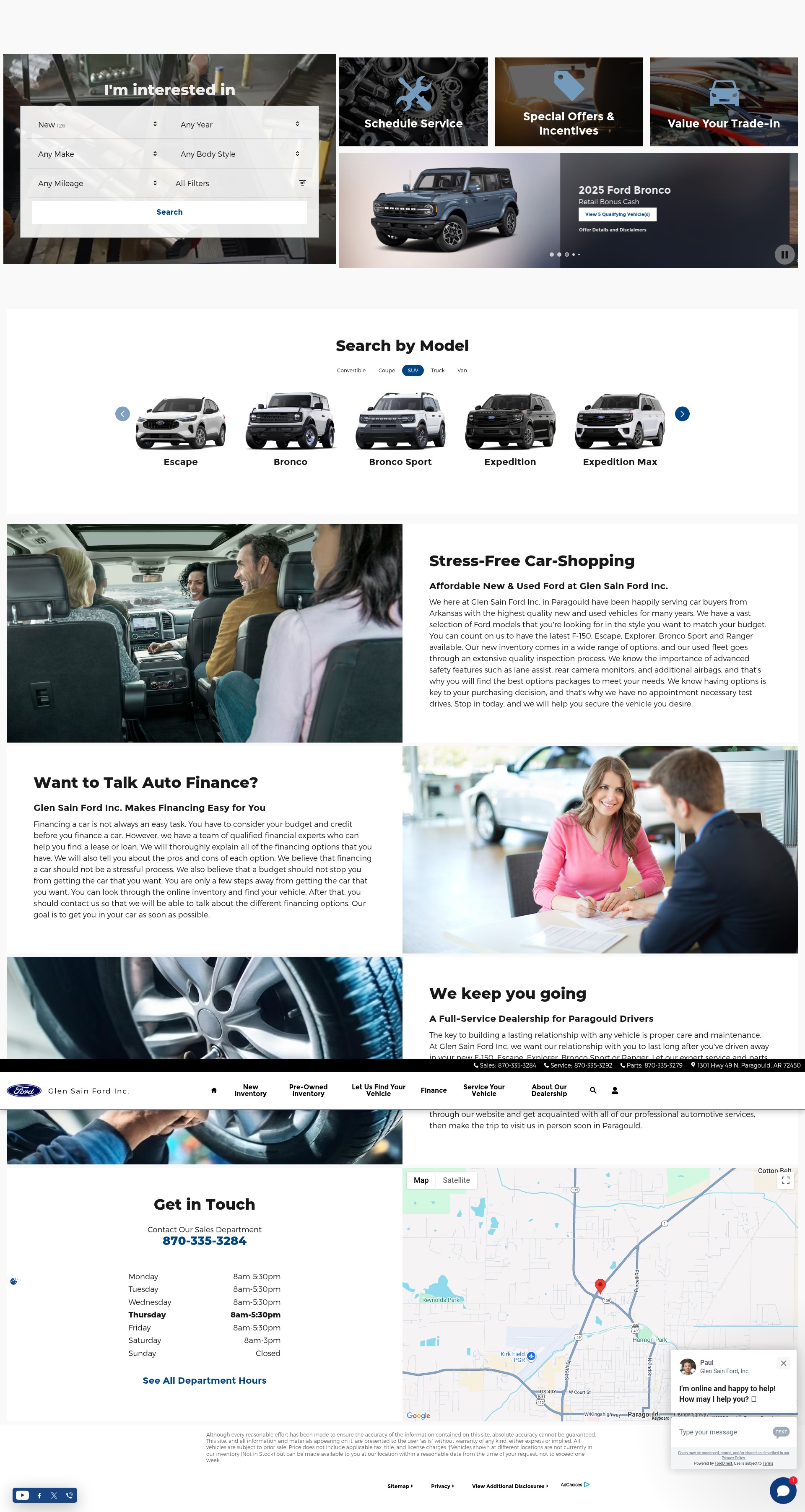 Screenshot of www.glensainford.net
