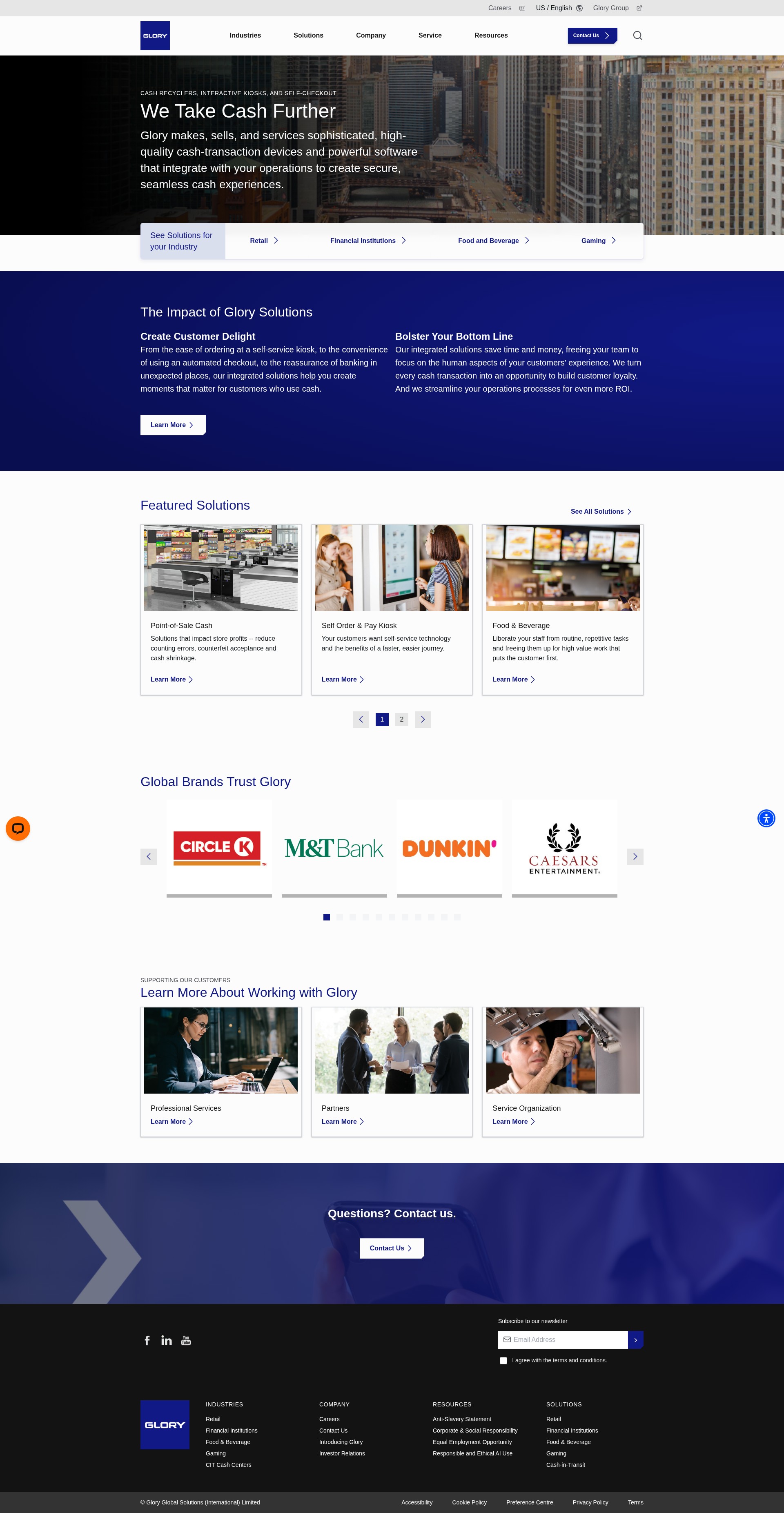 Screenshot of www.glory-global.com