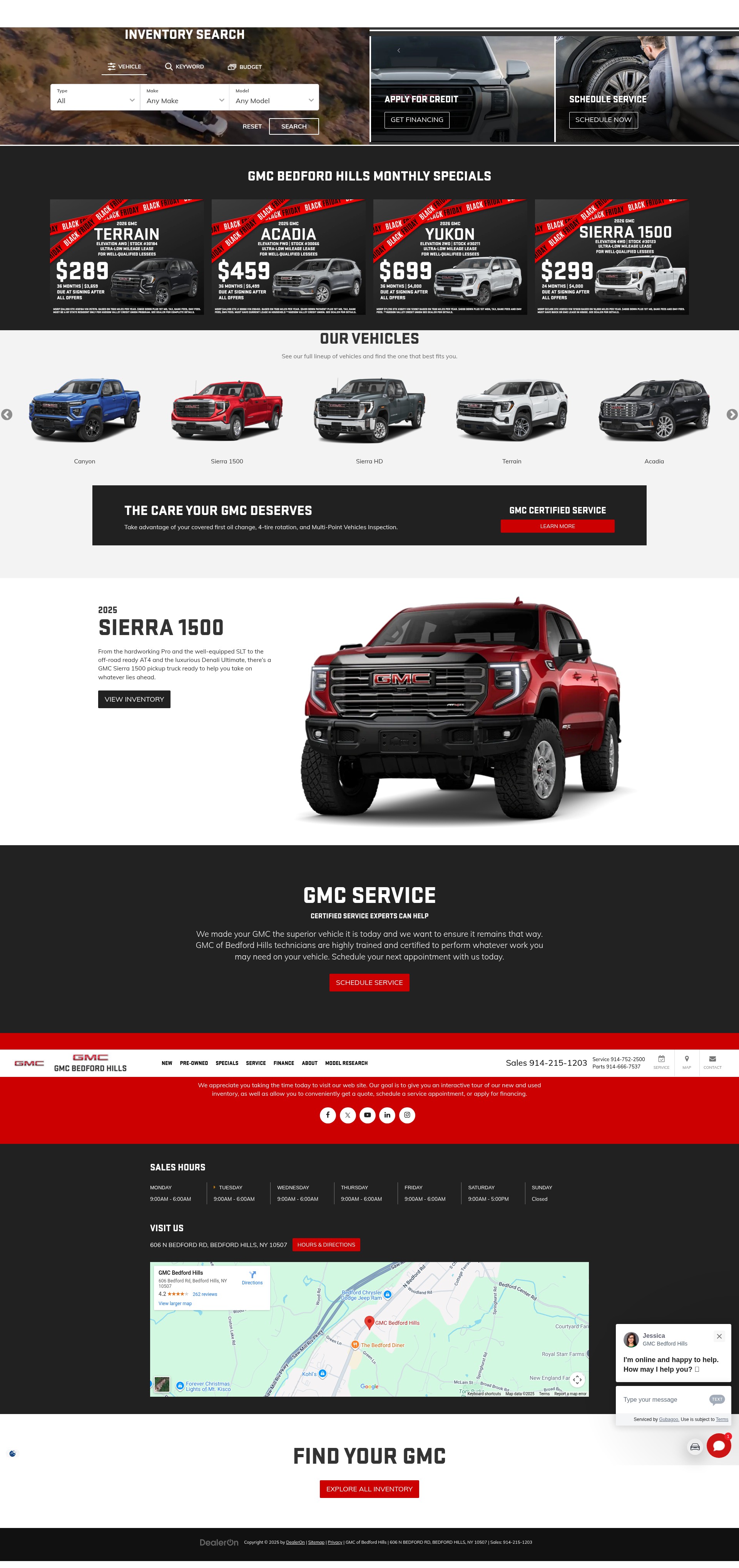 Screenshot of www.gmcbedfordhills.com