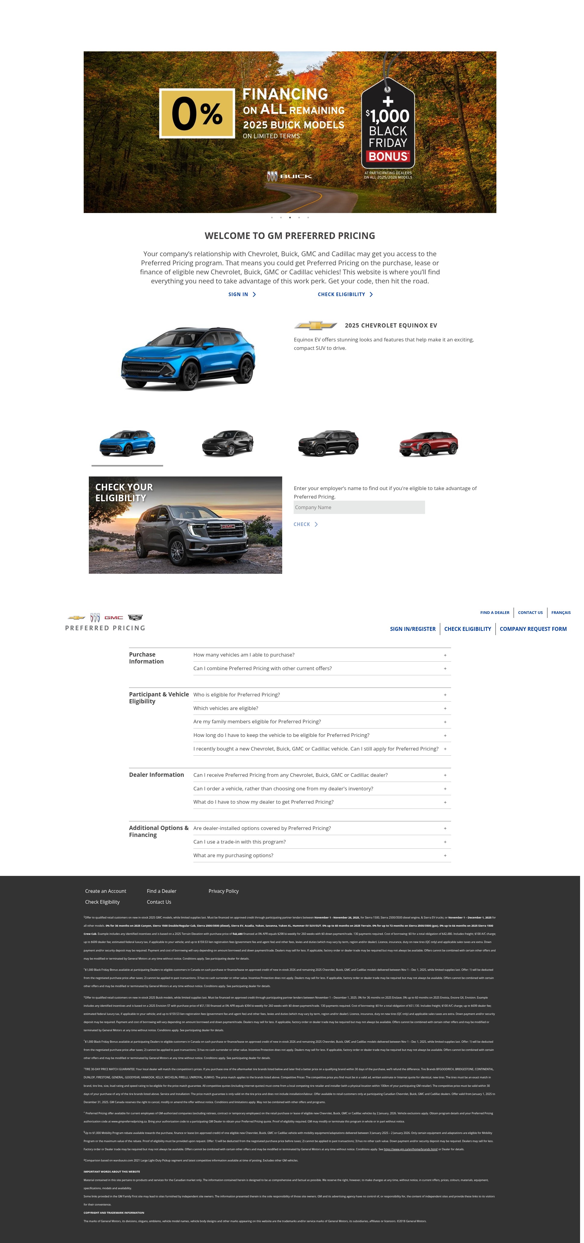 Screenshot of www.gmpreferredpricing.ca