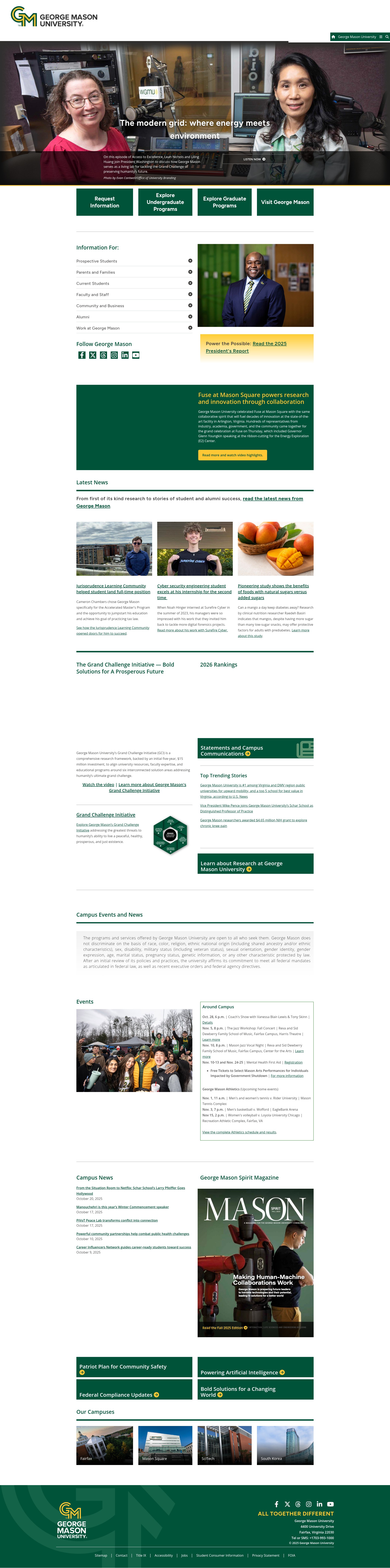 Screenshot of www.gmu.edu