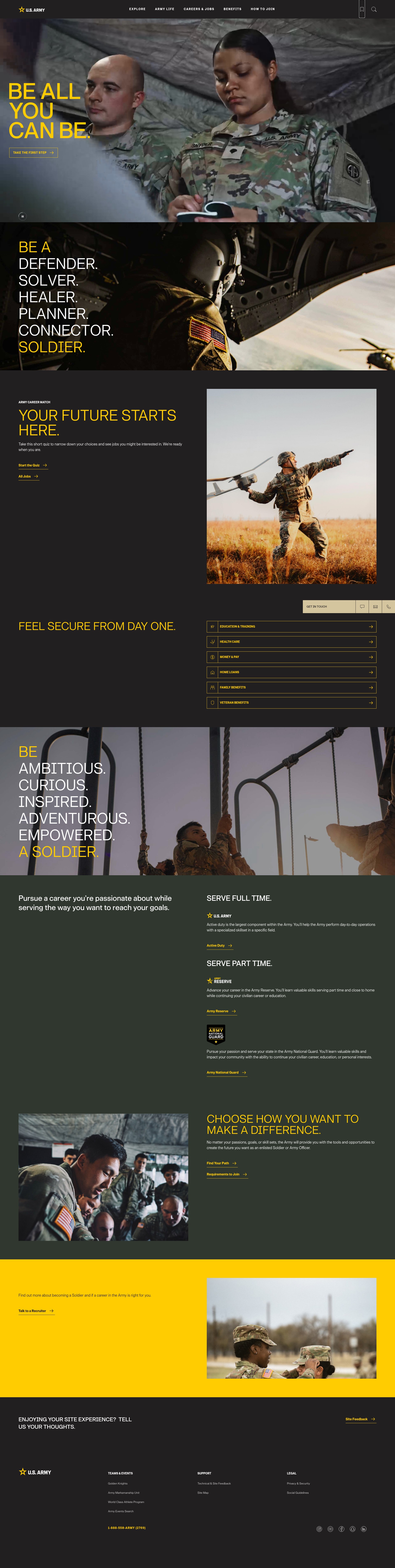 Screenshot of www.goarmy.com