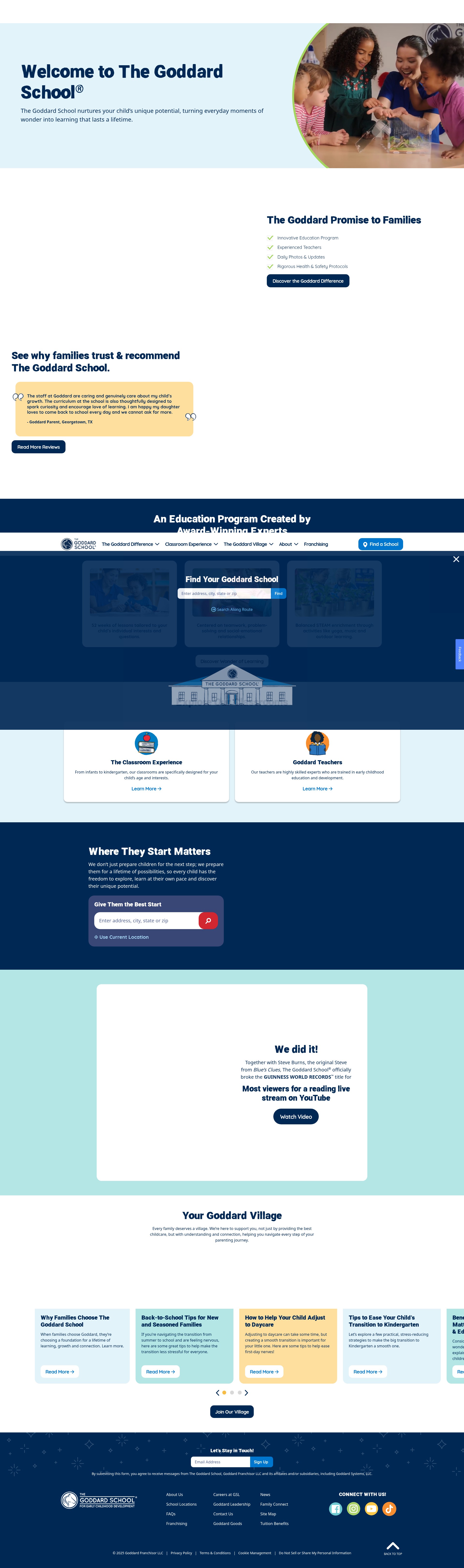 Screenshot of www.goddardschool.com
