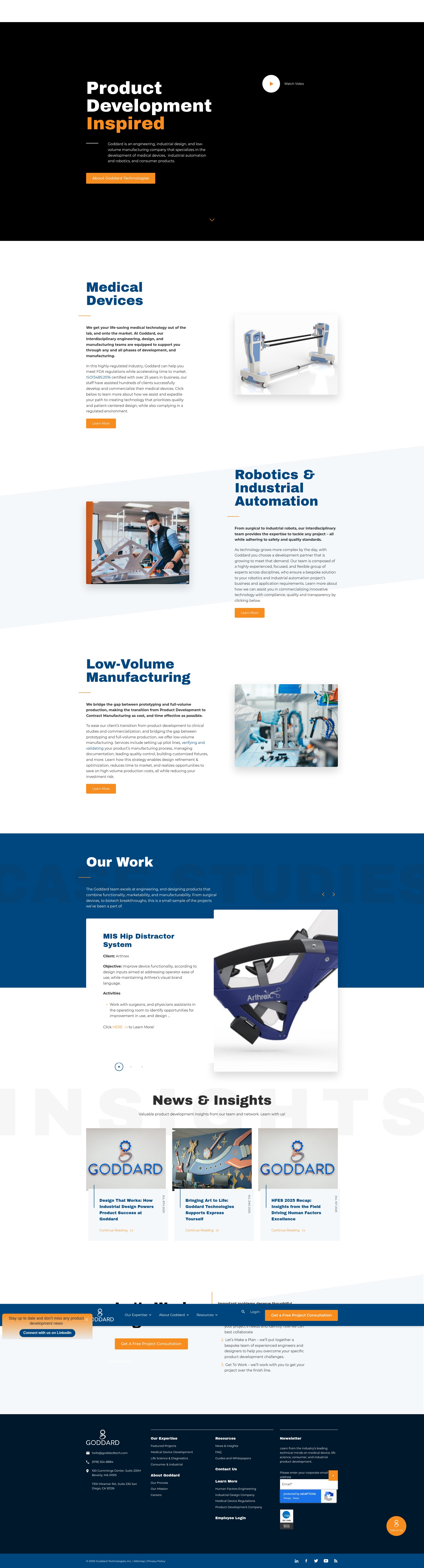 Screenshot of www.goddardtech.com