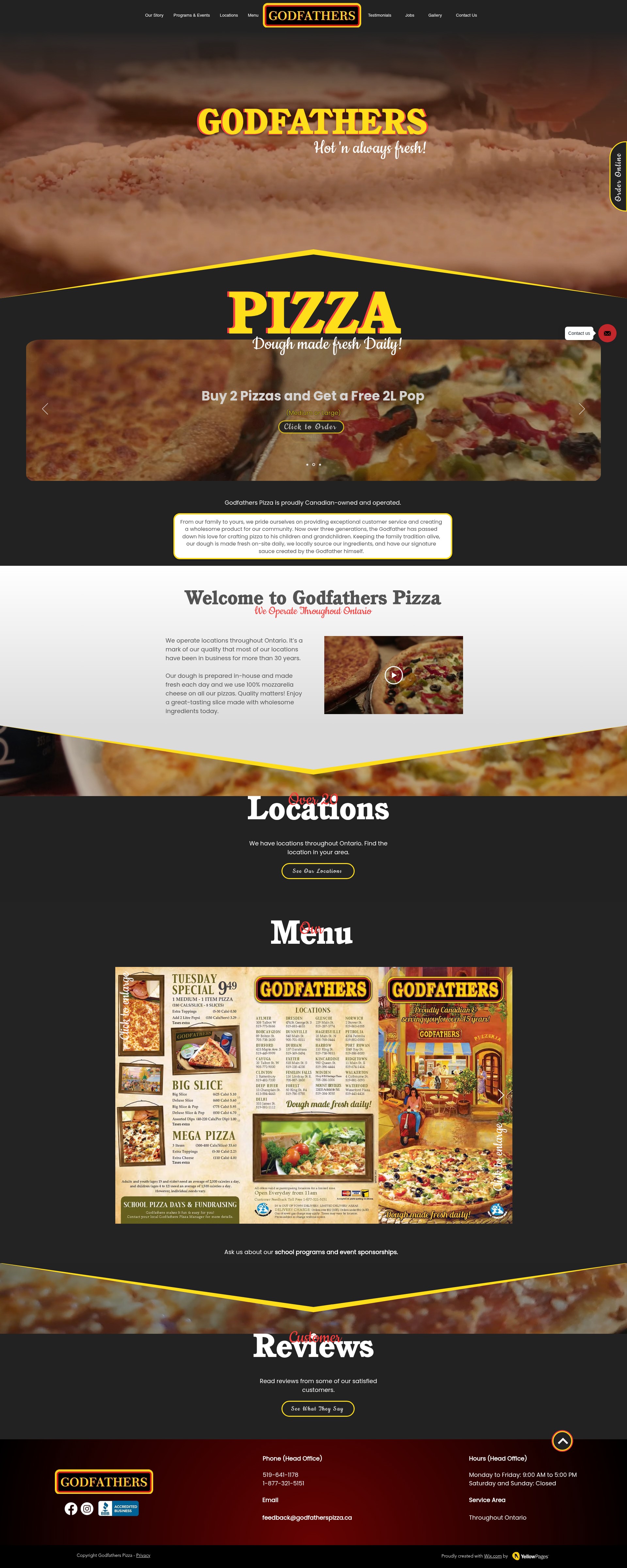 Screenshot of www.godfatherspizza.ca