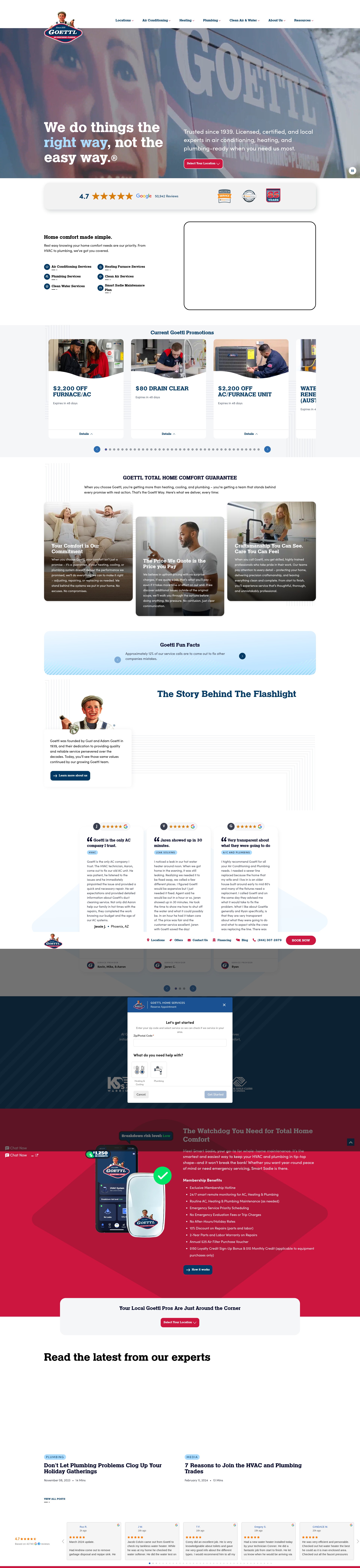 Screenshot of www.goettl.com