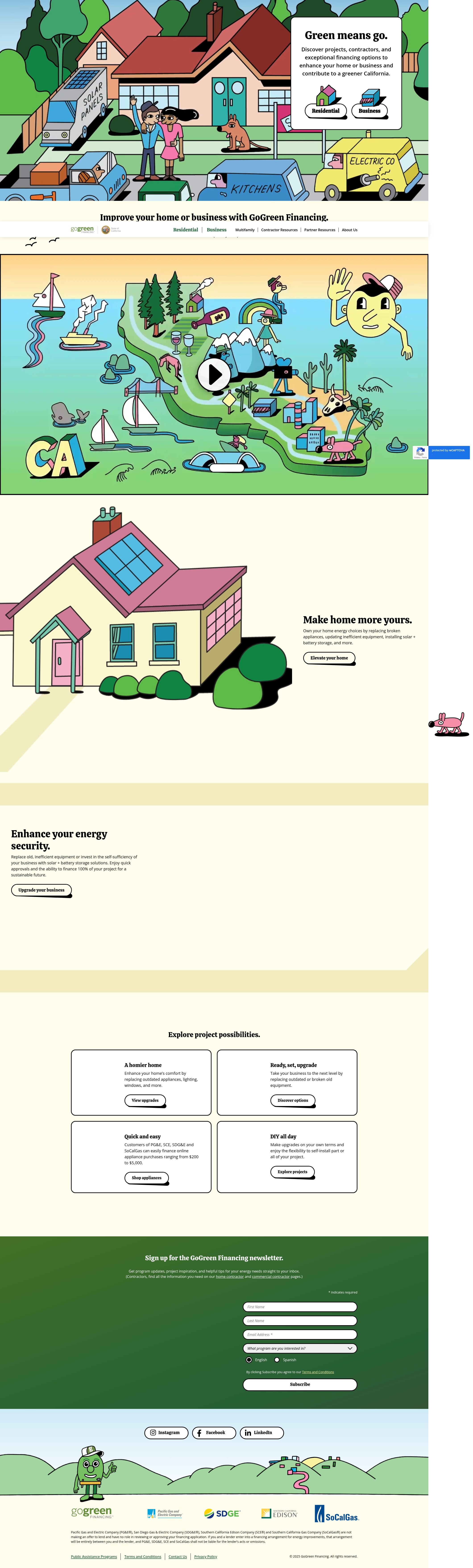Screenshot of www.gogreenfinancing.com