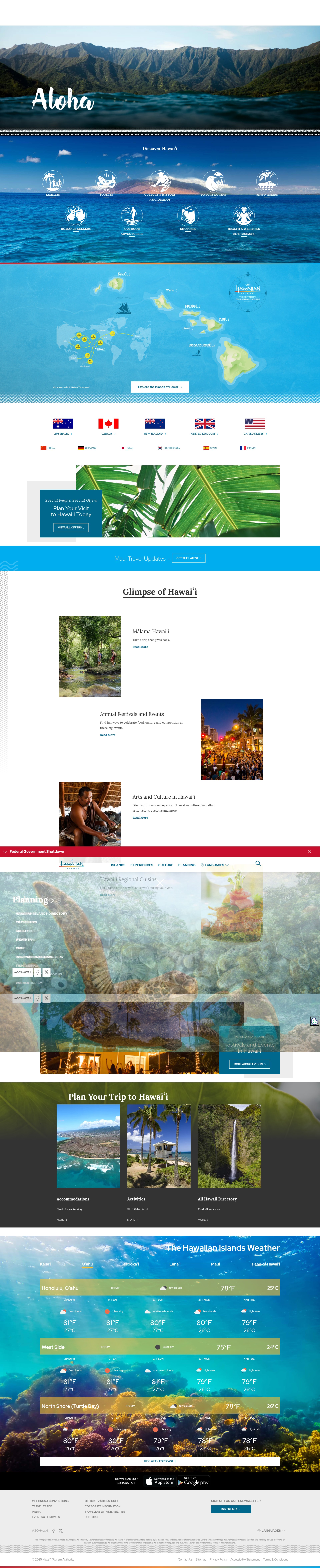 Screenshot of www.gohawaii.com