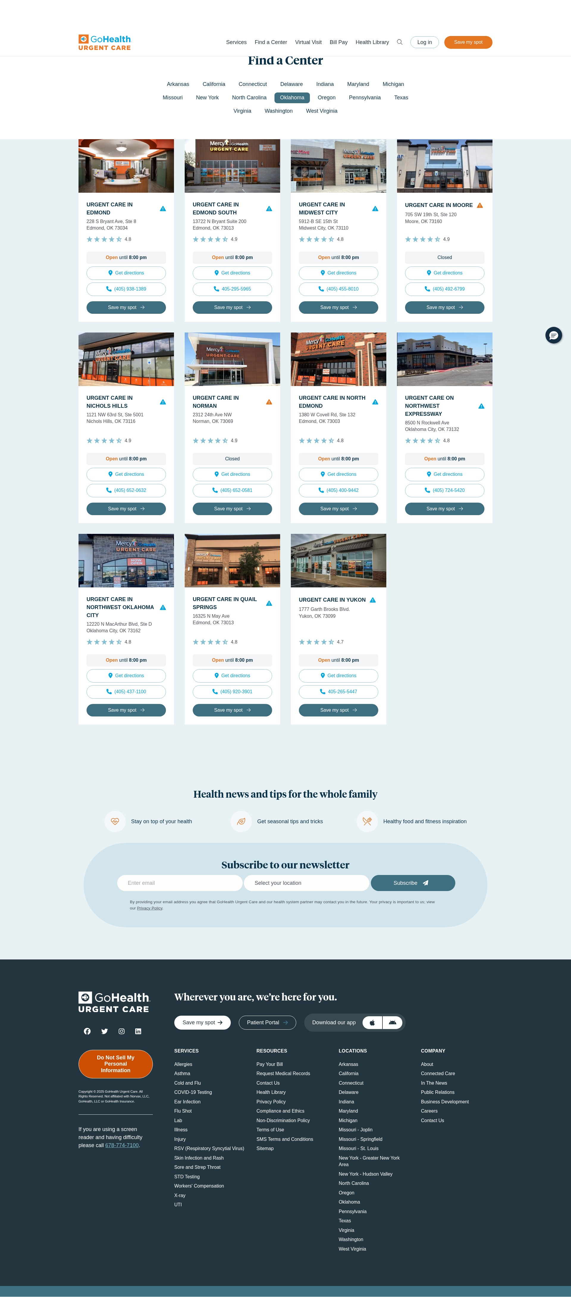 Screenshot of www.gohealthuc.com