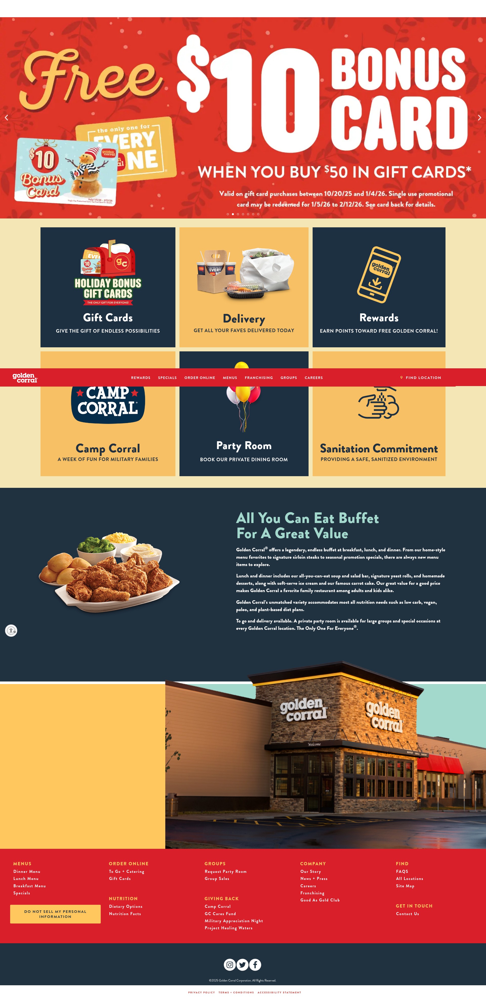 Screenshot of www.goldencorral.com