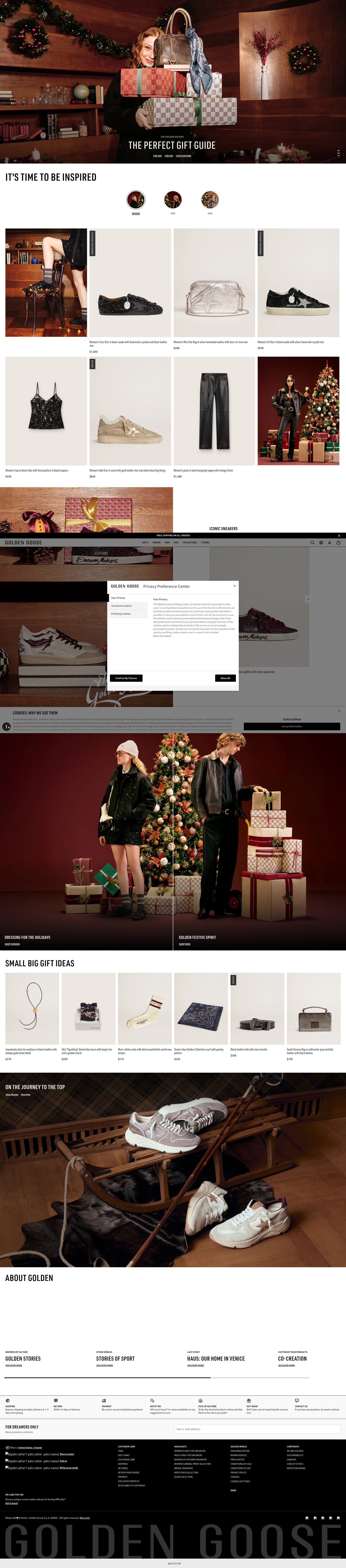 Screenshot of www.goldengoose.com