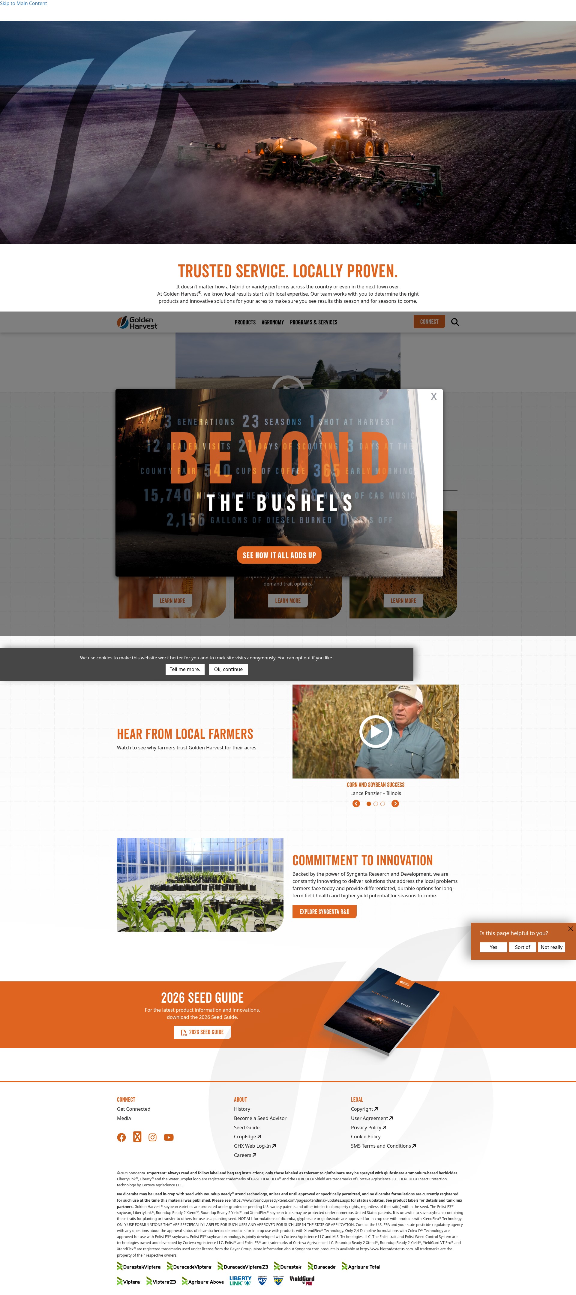 Screenshot of www.goldenharvestseeds.com